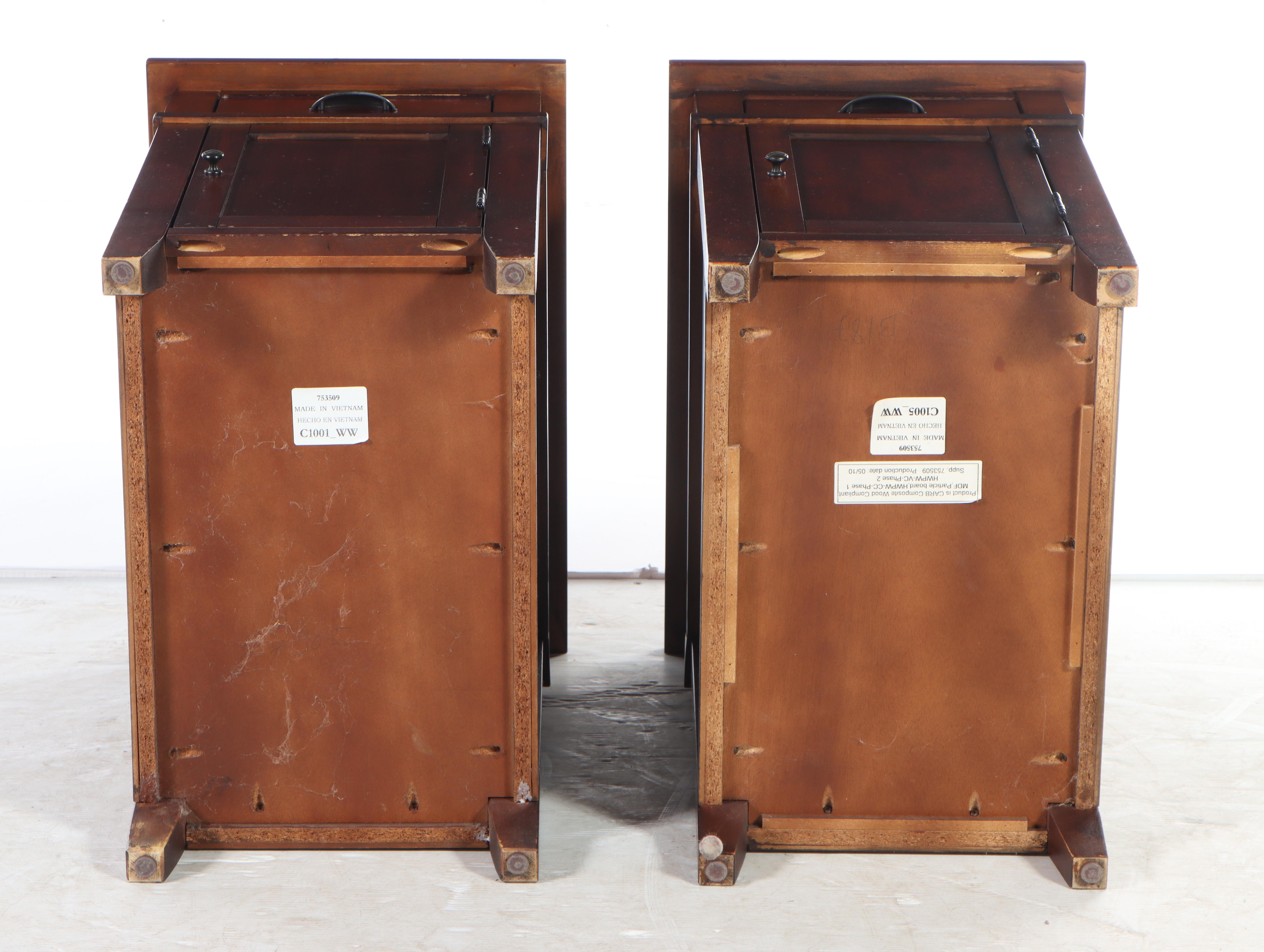 Pair of JCPenny "Linden Street" Arts and Crafts Style Cherrywood Side Tables