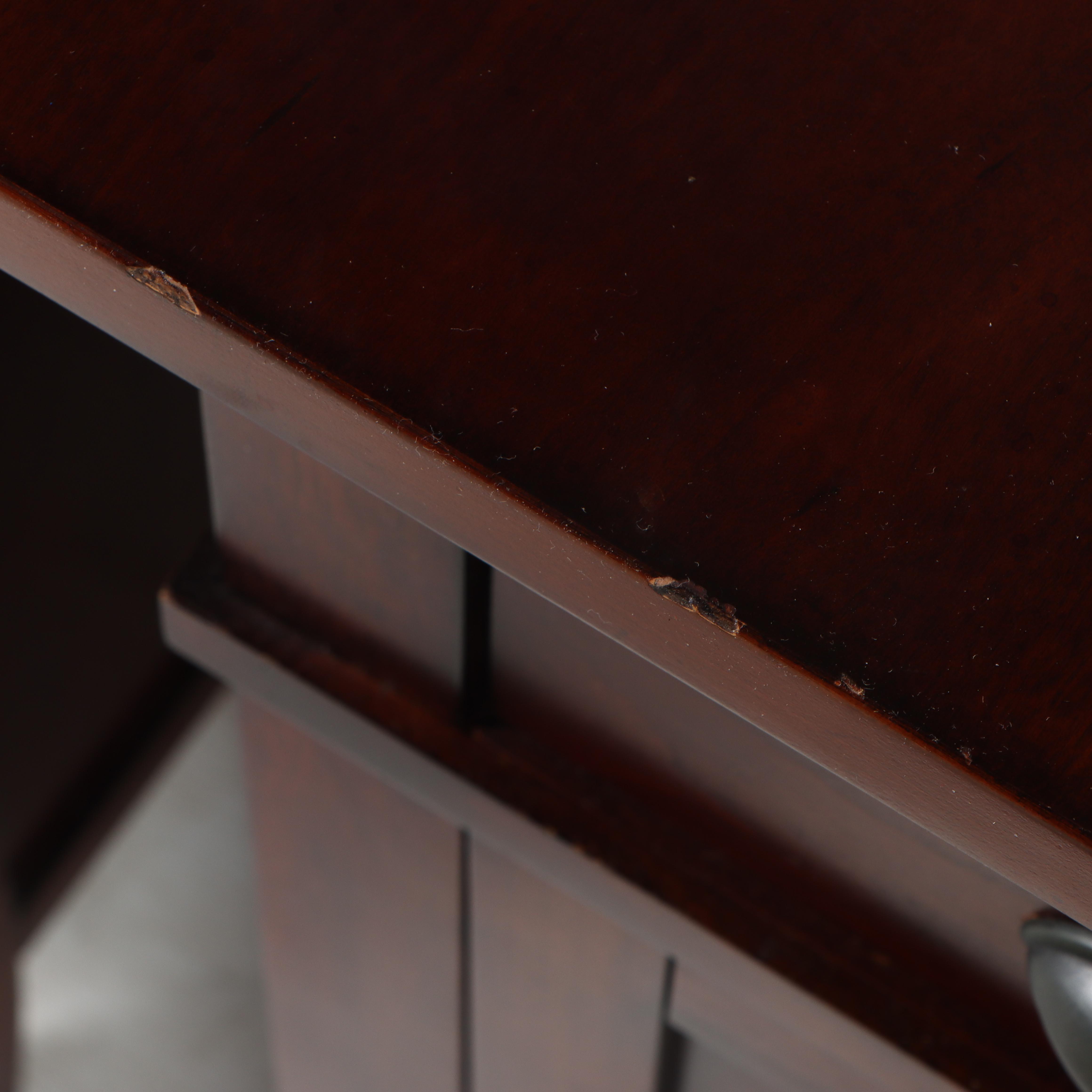 Pair of JCPenny "Linden Street" Arts and Crafts Style Cherrywood Side Tables