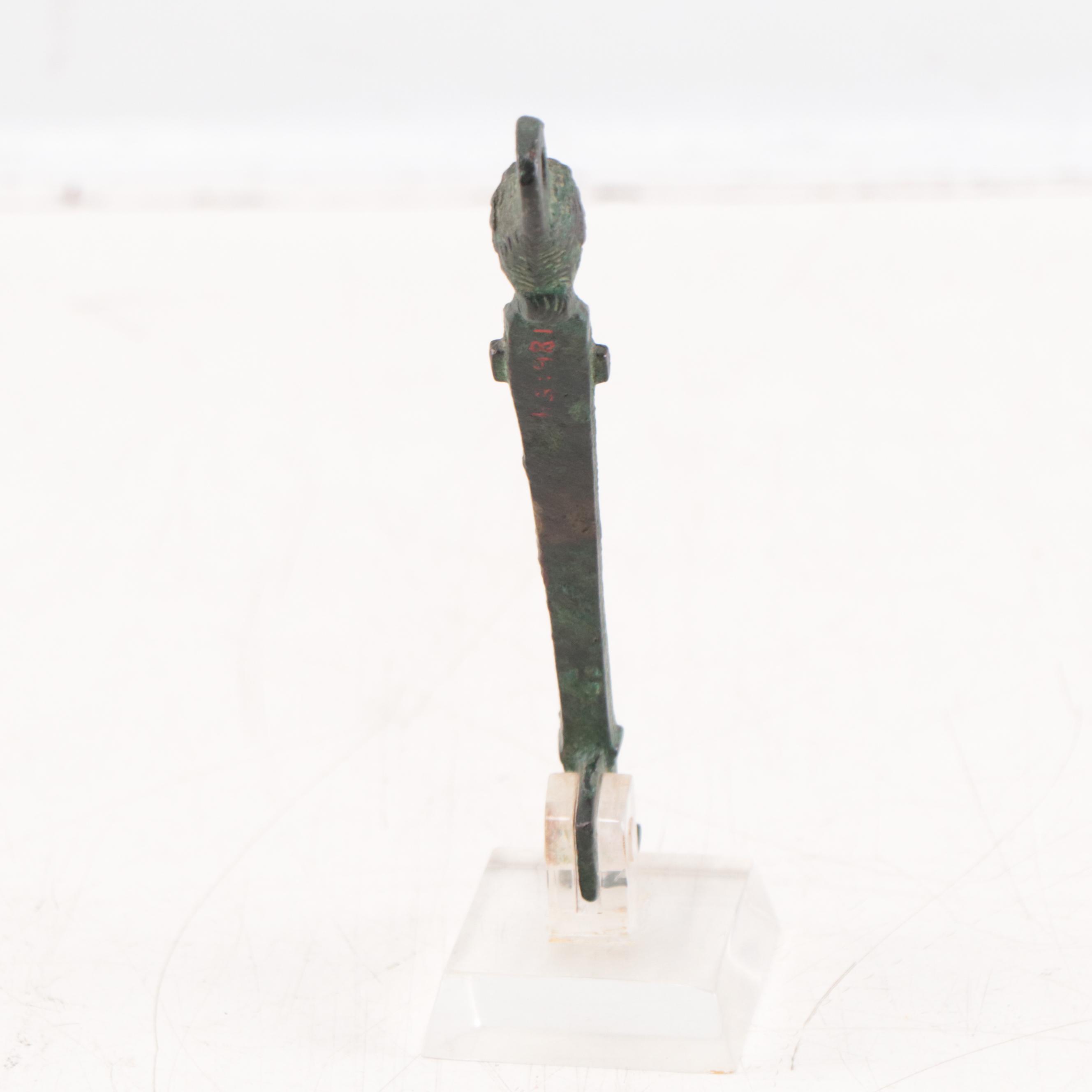 Ancient Roman Figural Bronze Chest Hasp, 1st to 3rd Century AD