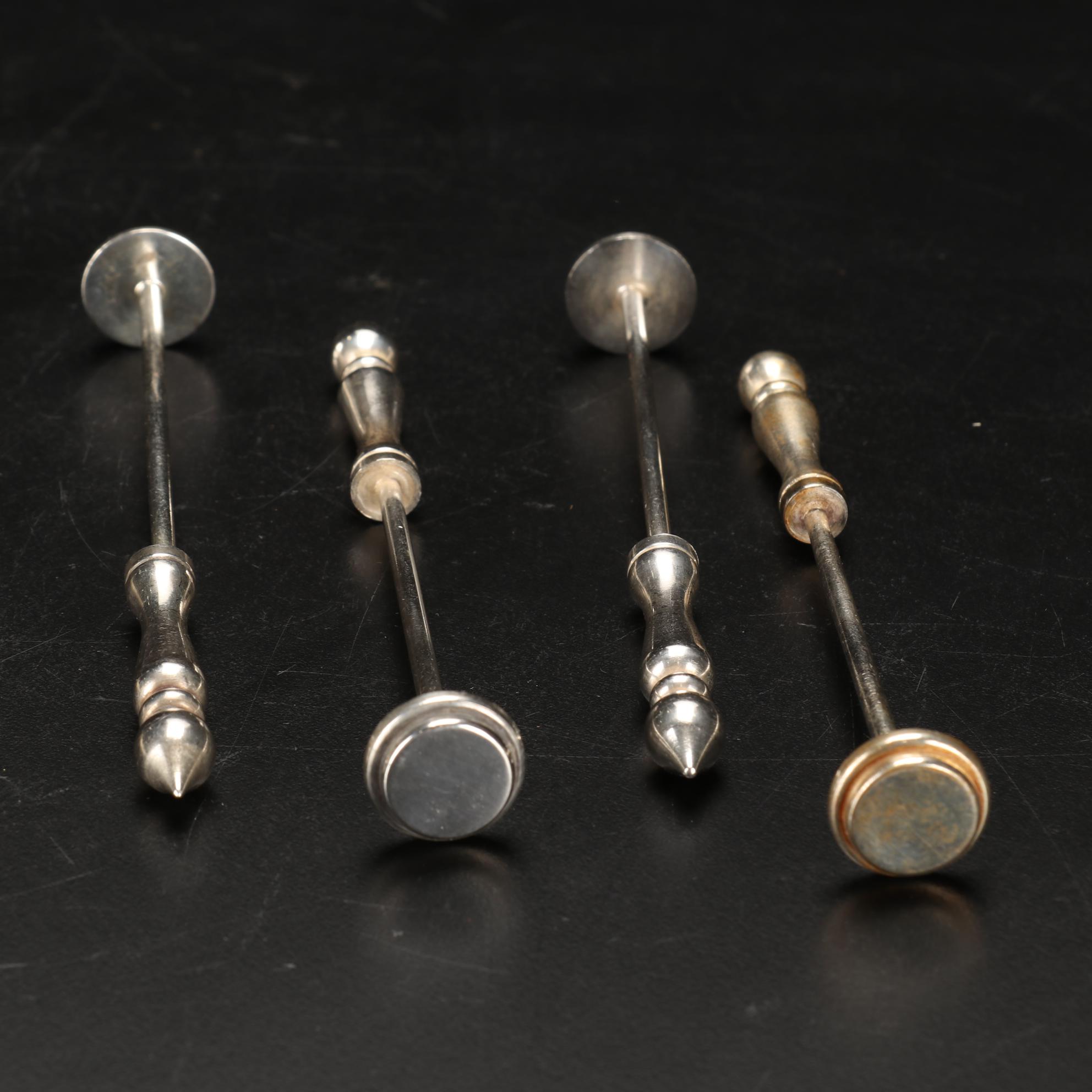 Lincoln Barware Silver Plate Cocktail Muddlers