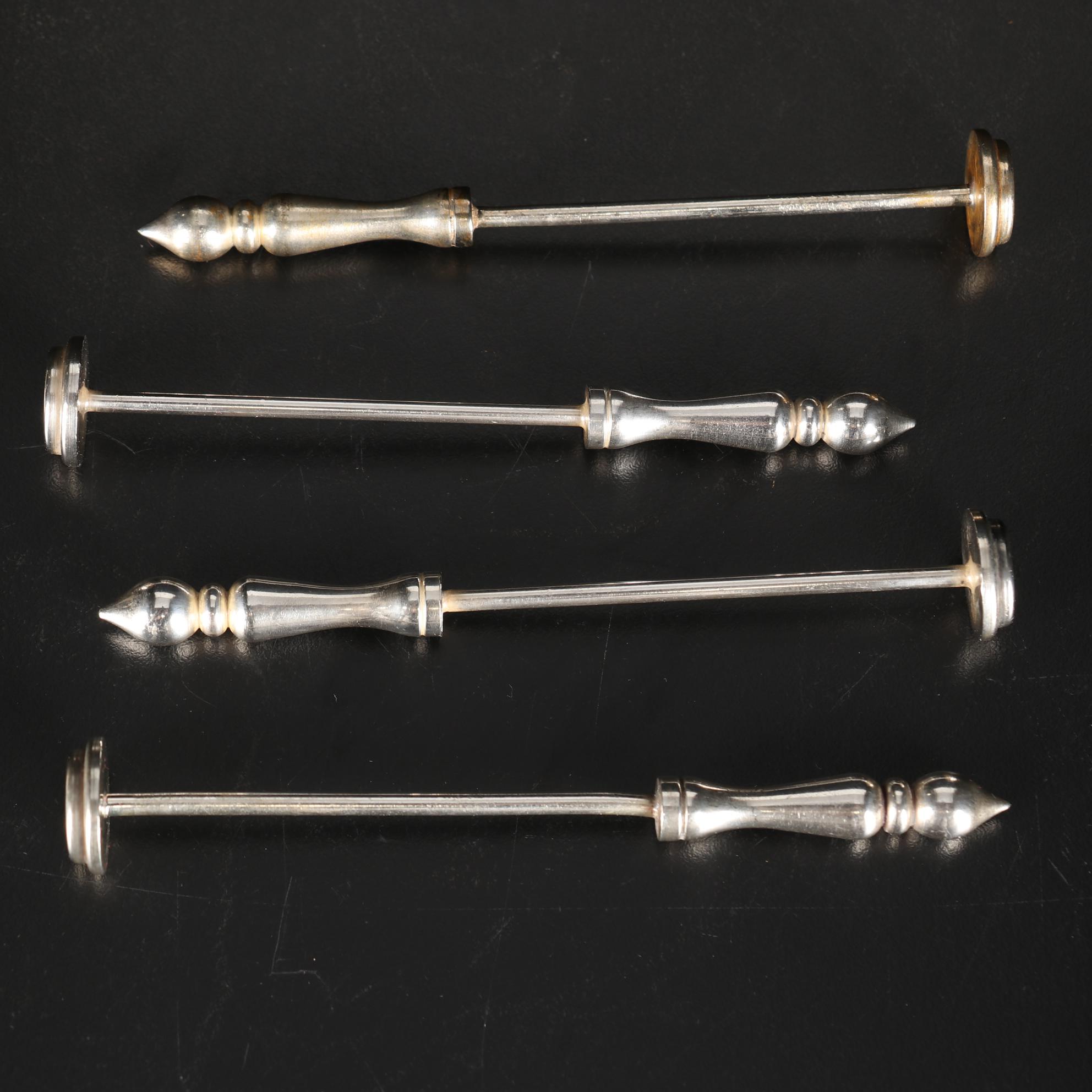 Lincoln Barware Silver Plate Cocktail Muddlers