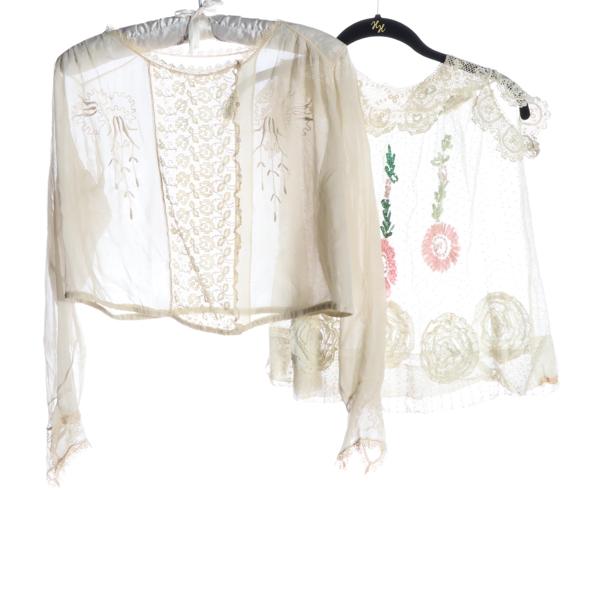 Lace Trimmed Nightgown, Sheer Blouses and Script Printed Crinoline