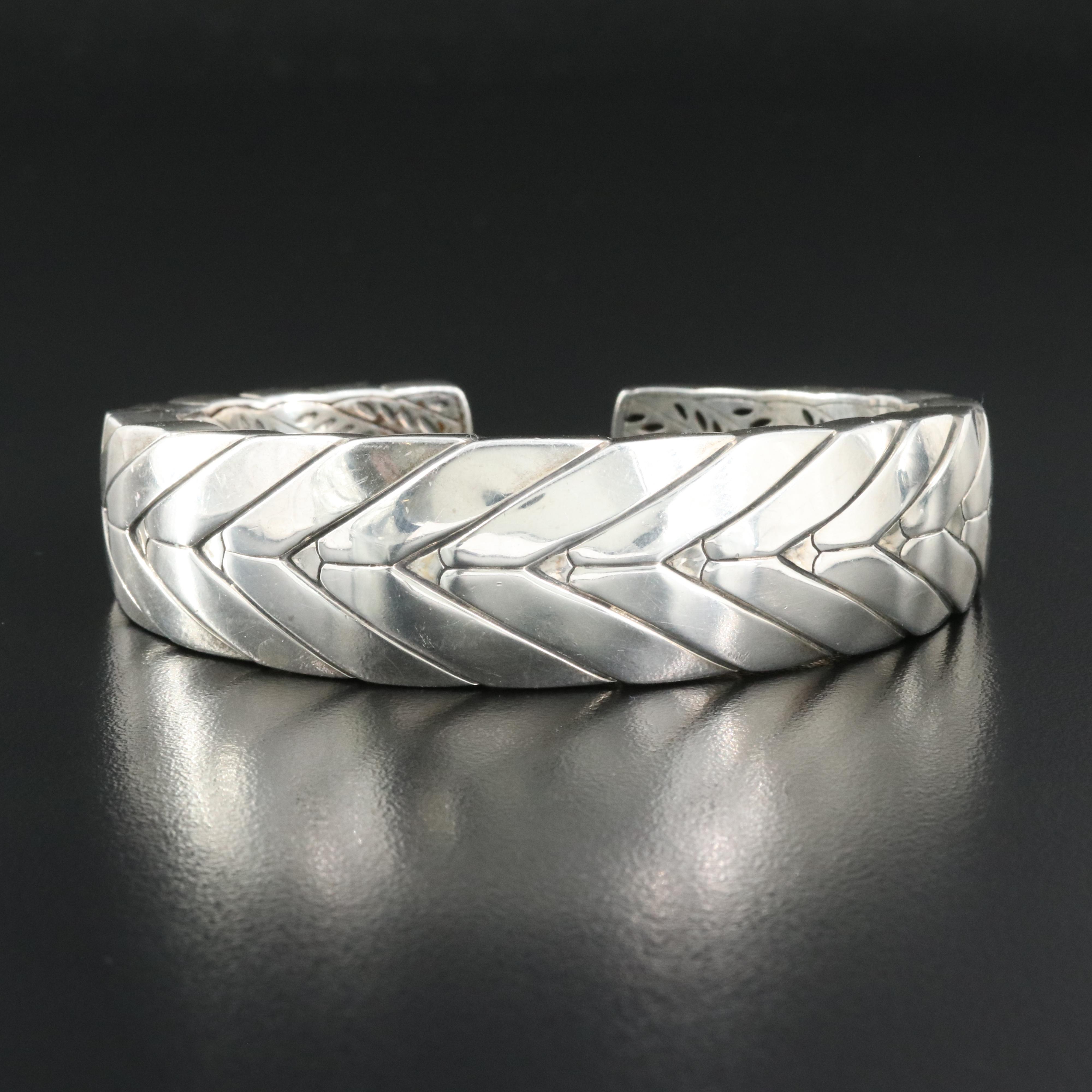 John Hardy Carved Sterling Kick Cuff