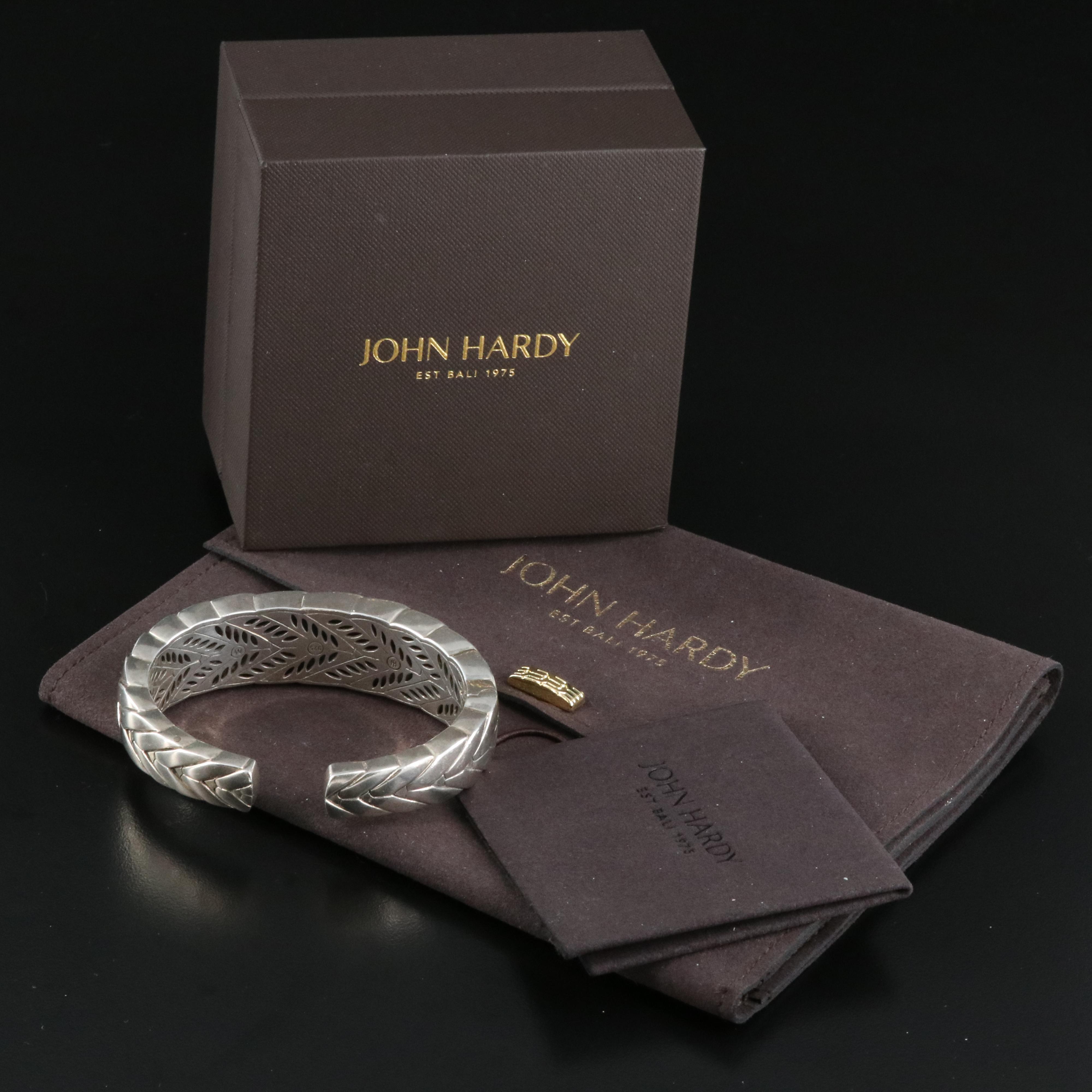 John Hardy Carved Sterling Kick Cuff
