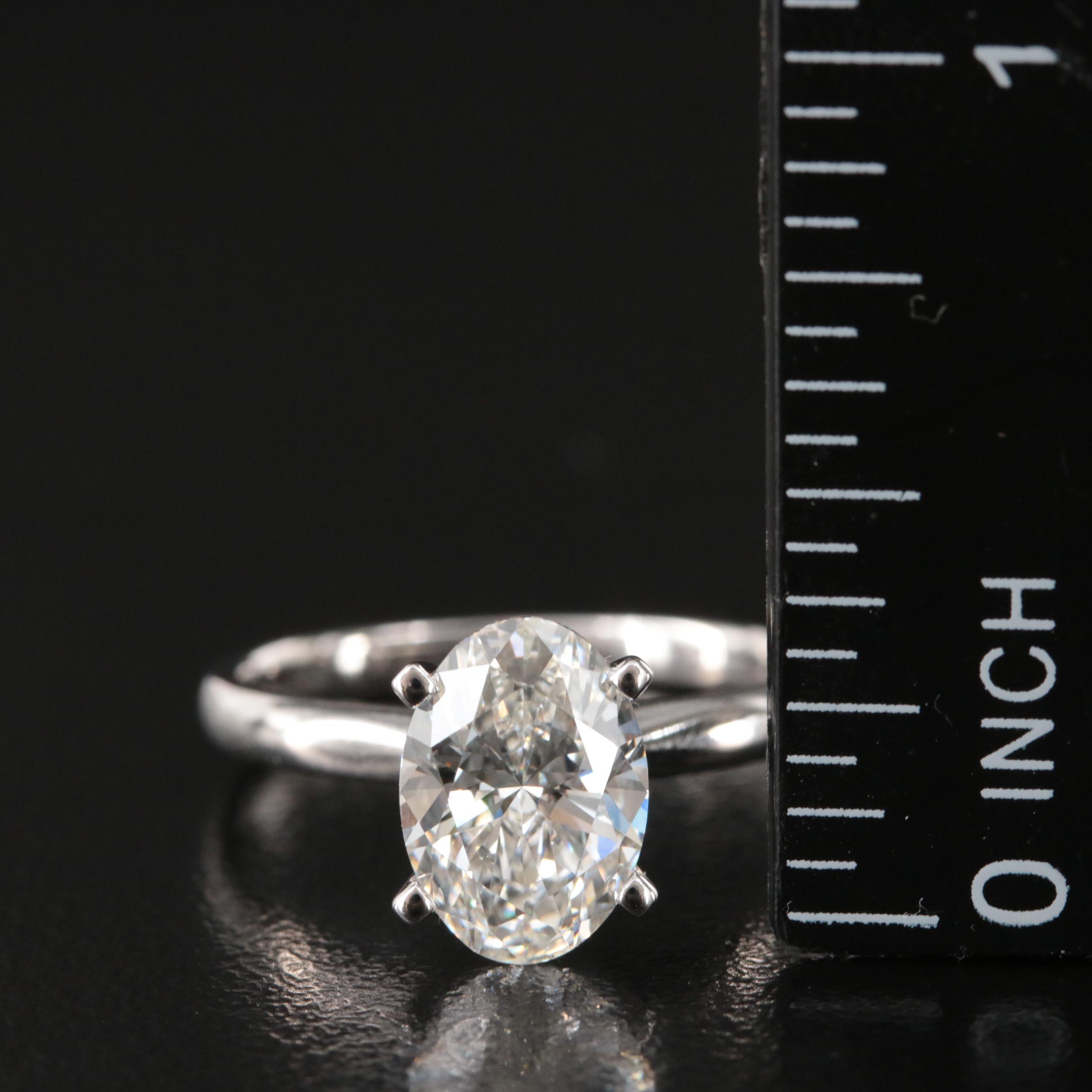 14K 2.11 CT Lab Grown Solitaire Ring