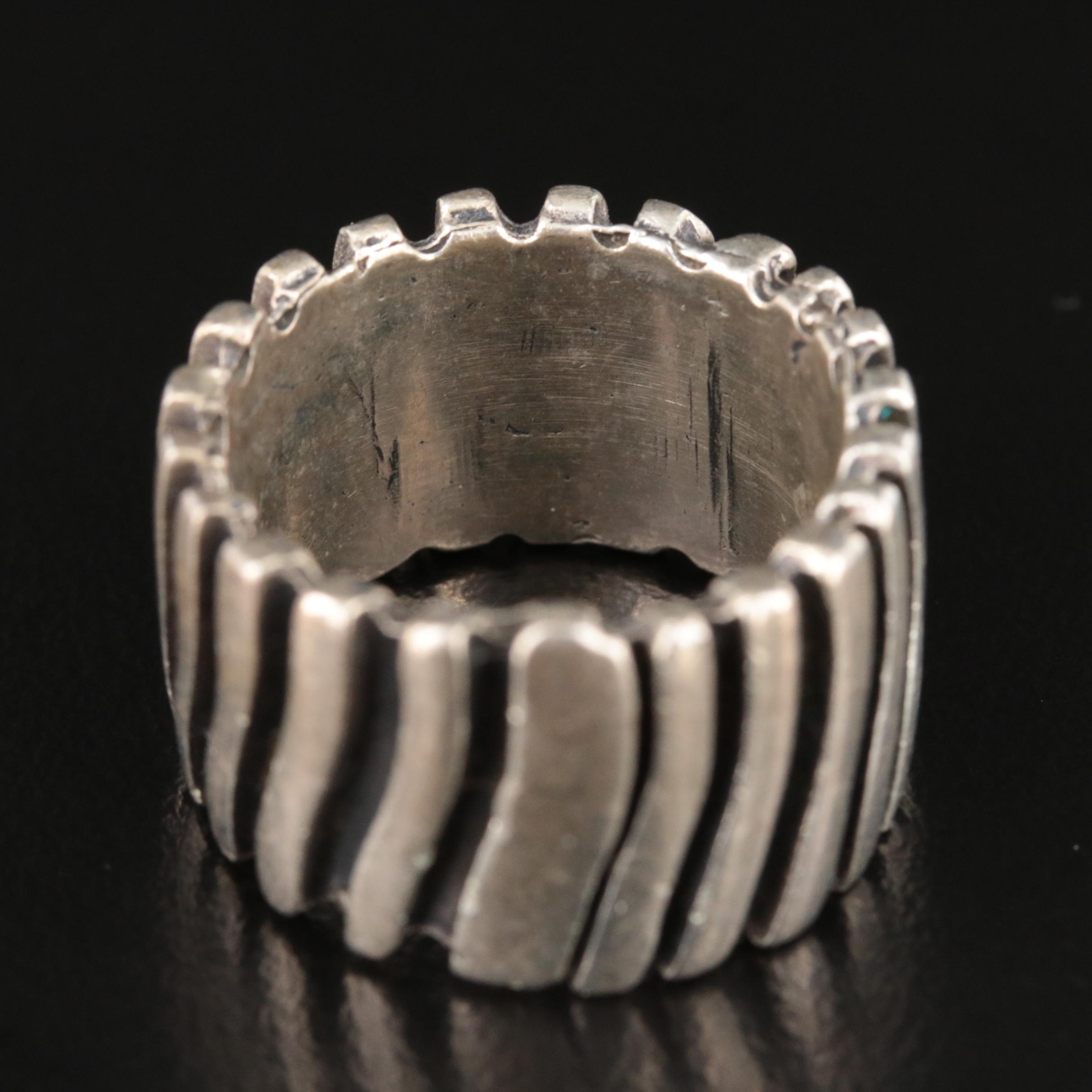 Sterling Wide Ribbed Ring