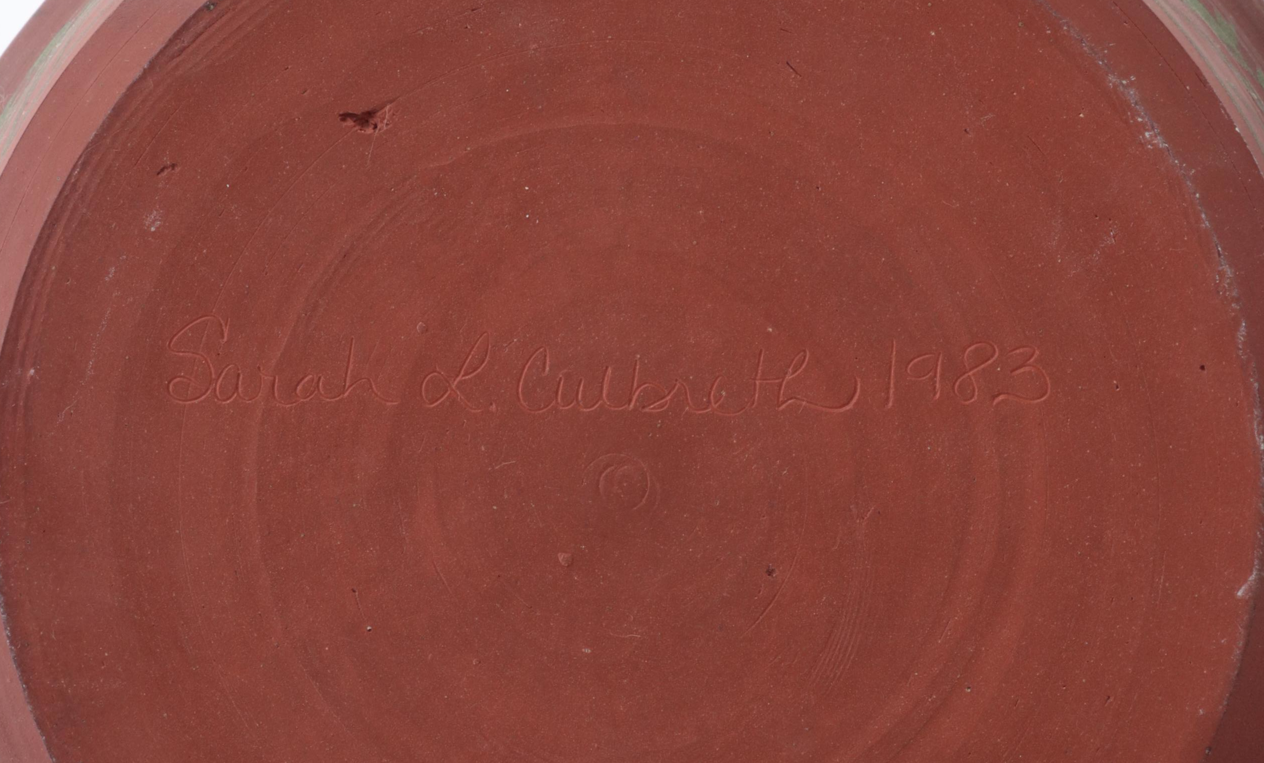 Denby Pottery Jug, Artist Signed Tater Knob Pottery Bowl, and Other Tableware