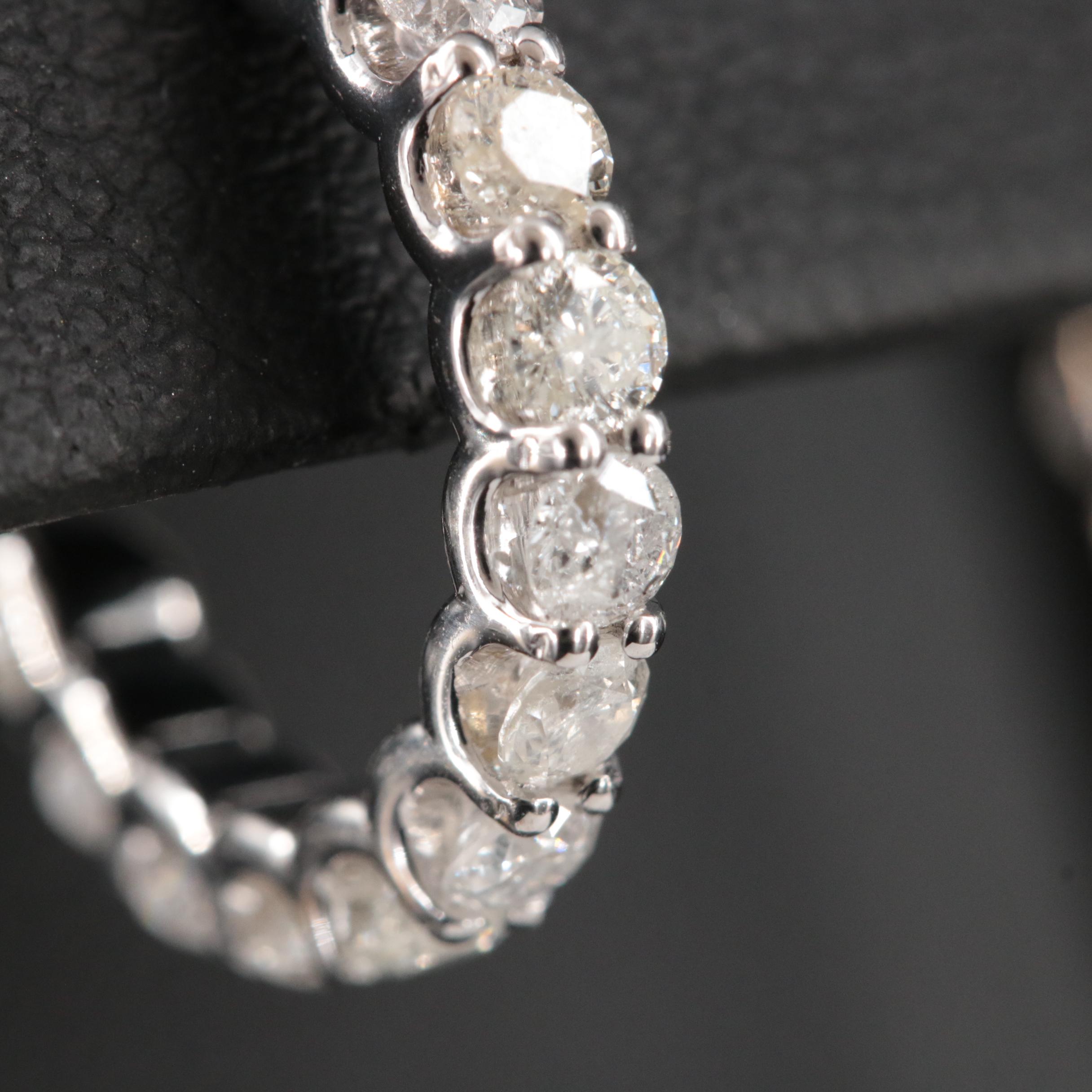 14K 1.44 CTW Diamond Hoop Earrings