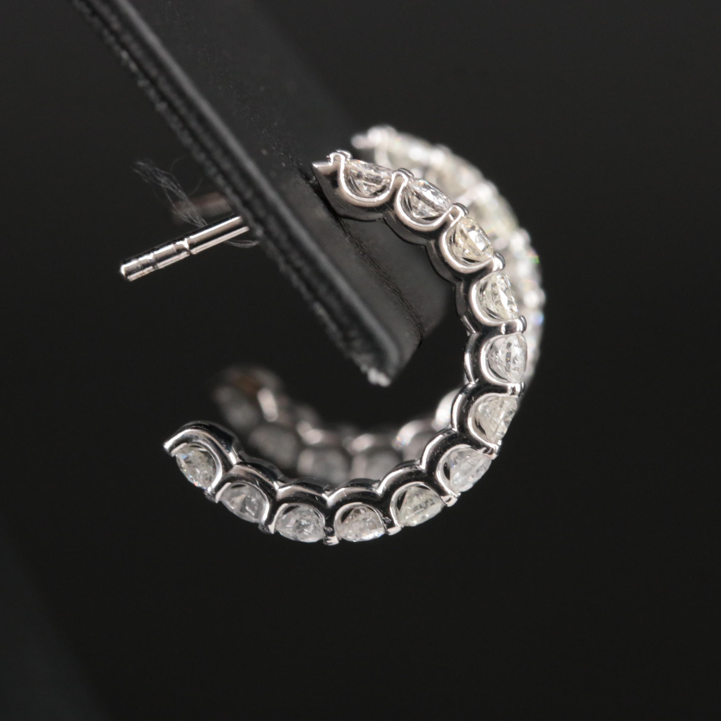 14K 1.44 CTW Diamond Hoop Earrings