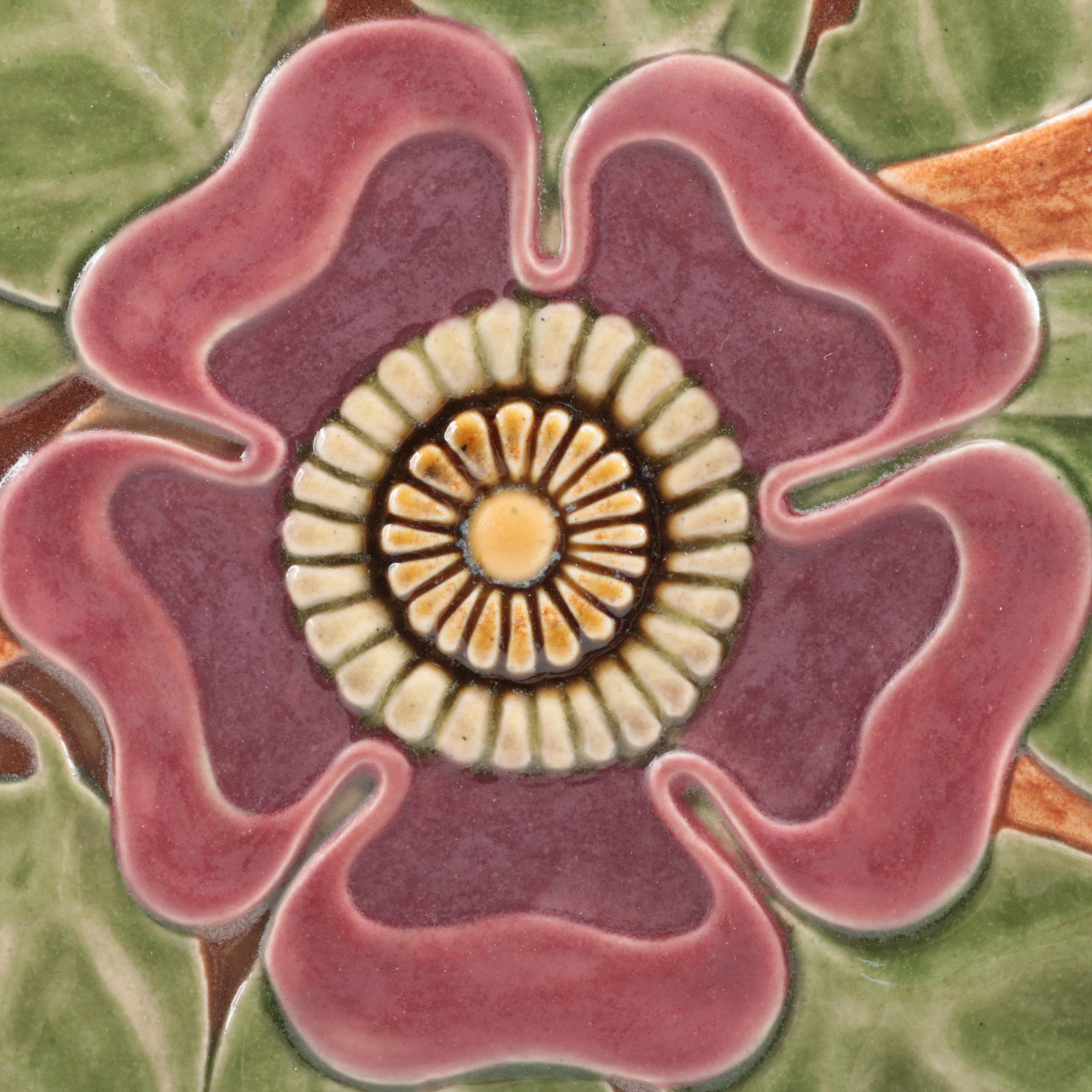 Rookwood Pottery Glazed Ceramic Floral Tiles