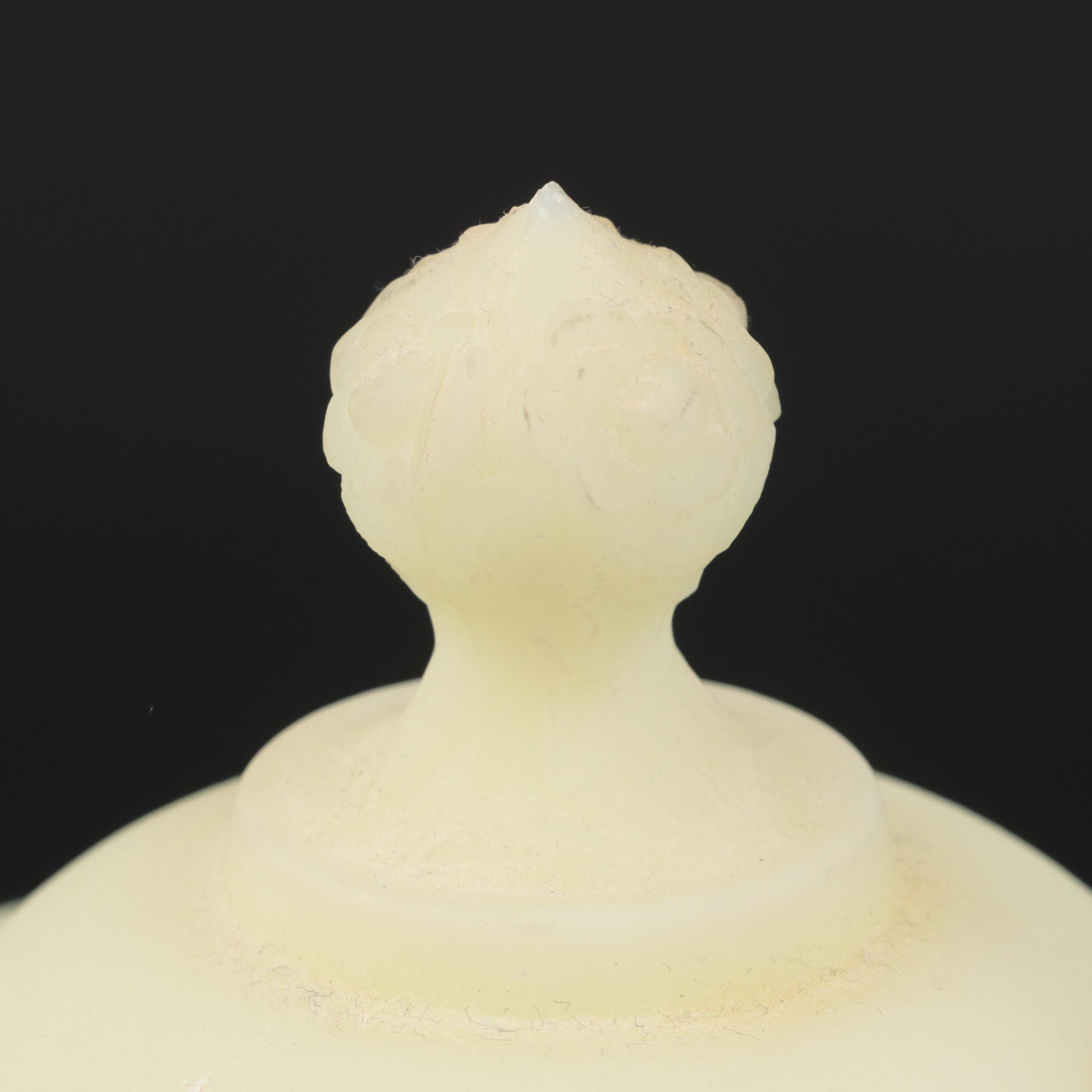 Hand-Painted Custard Glass Vase and Décor