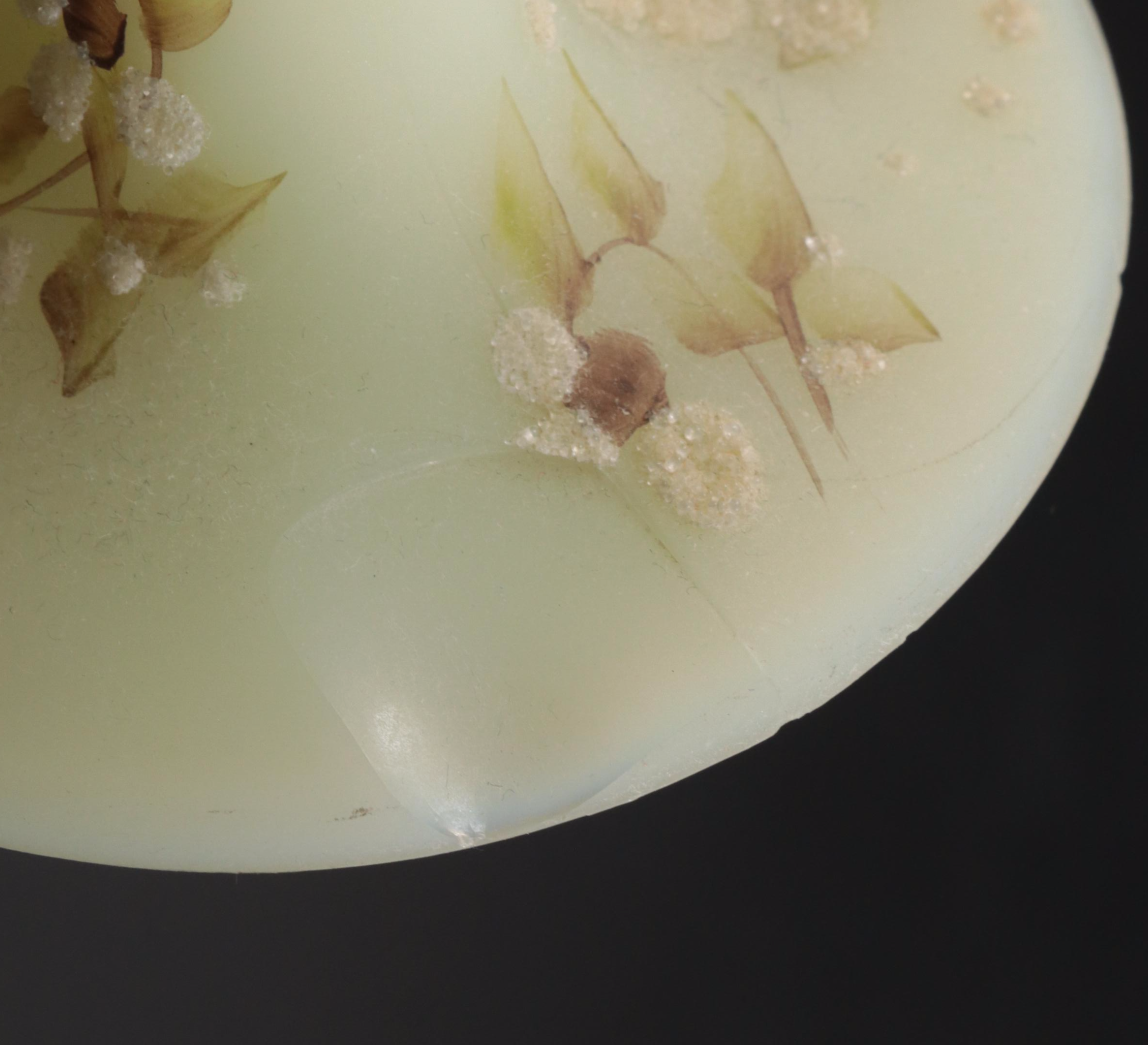 Hand-Painted Custard Glass Vase and Décor