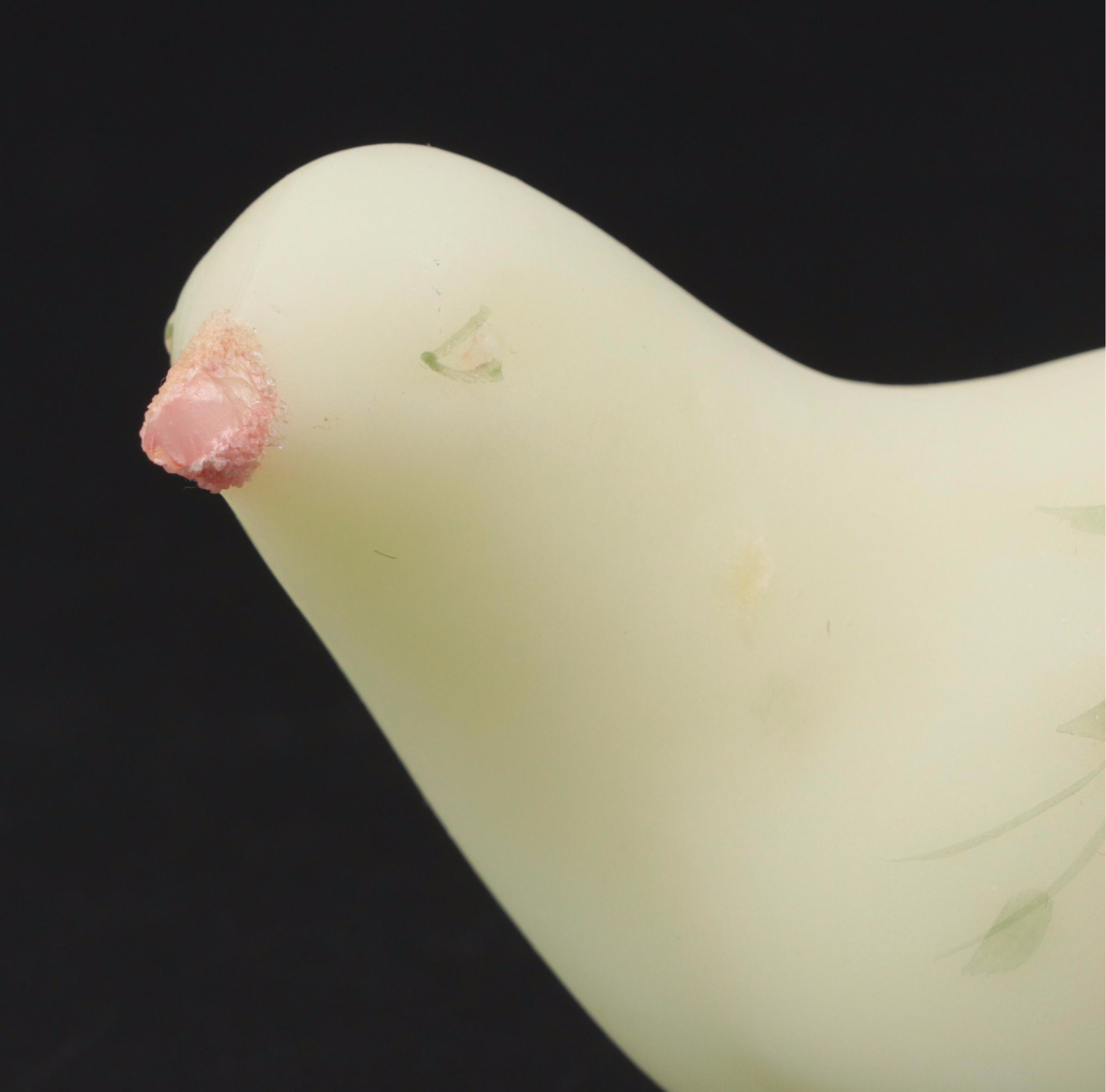 Hand-Painted Custard Glass Vase and Décor