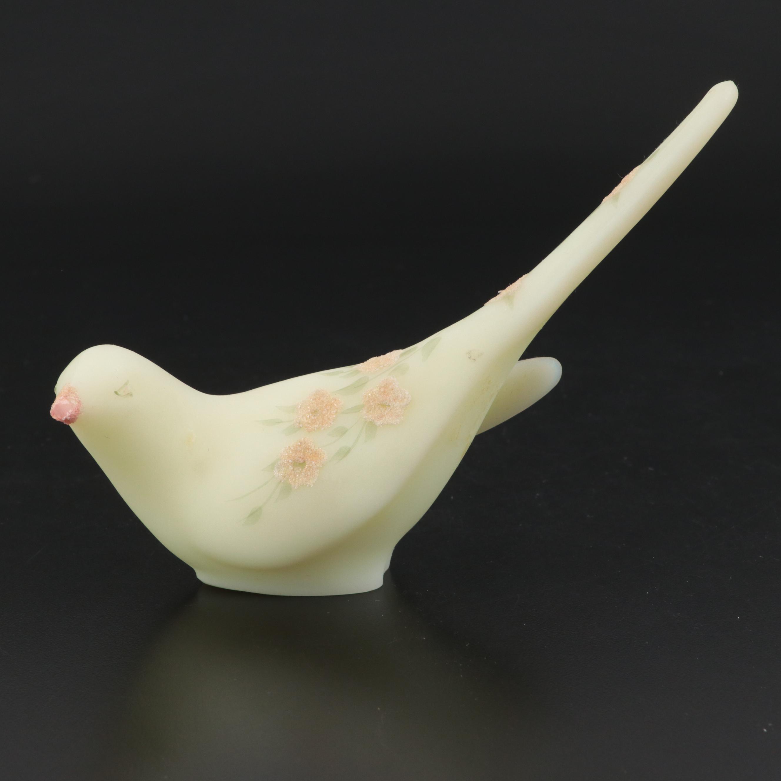 Hand-Painted Custard Glass Vase and Décor