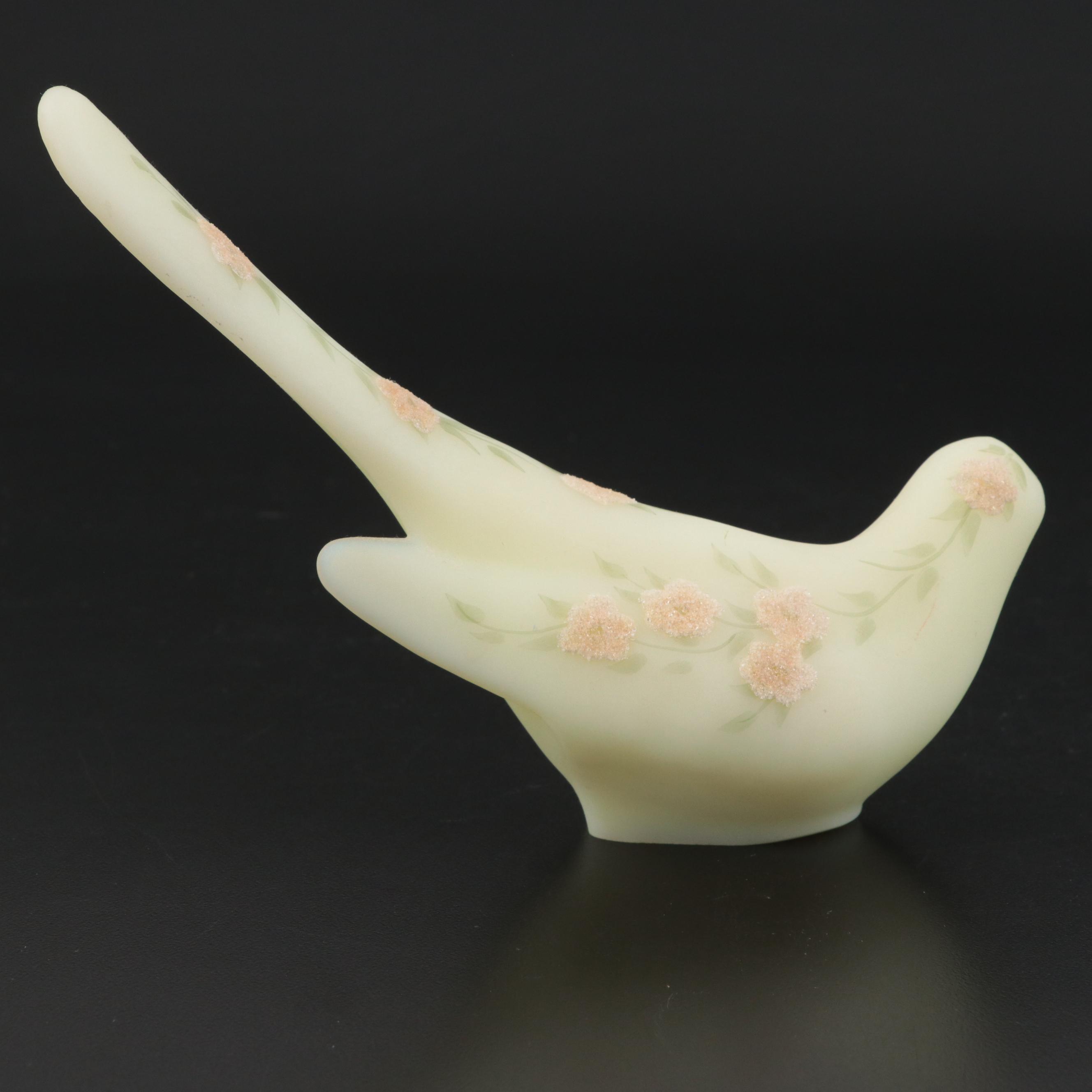 Hand-Painted Custard Glass Vase and Décor