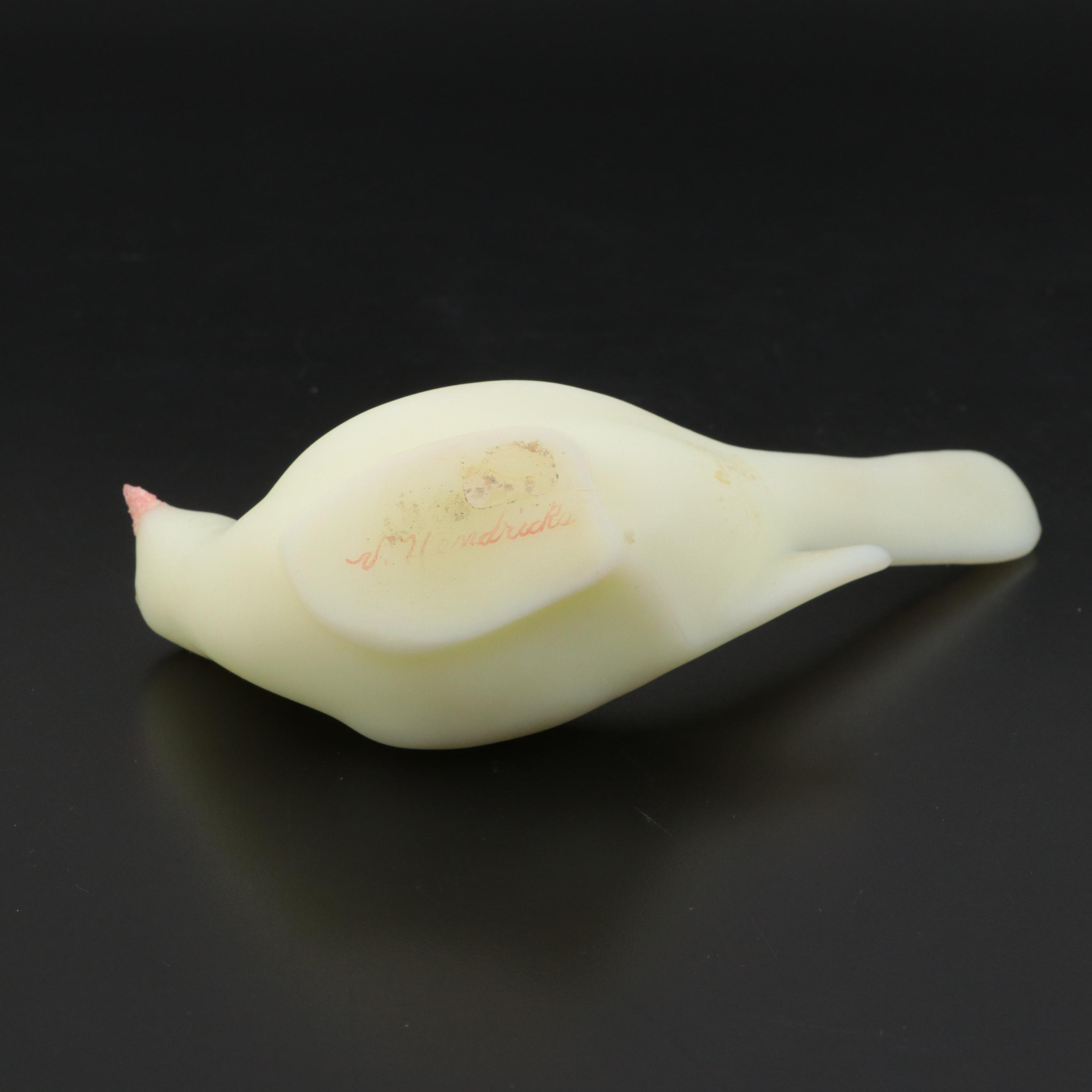 Hand-Painted Custard Glass Vase and Décor