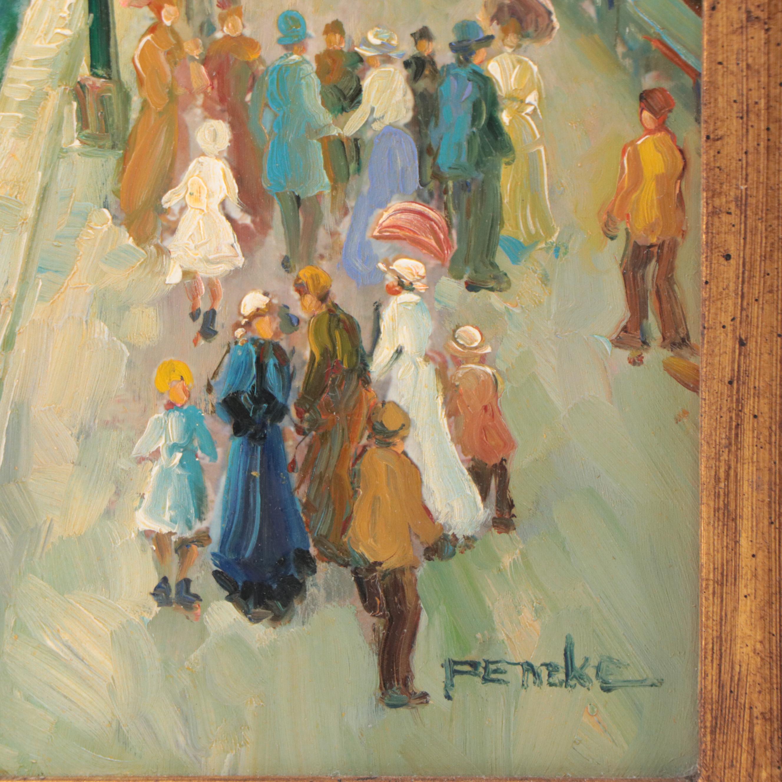 T. E. Pencke Oil Painting After Maurice Prendergast "The Grand Canal"