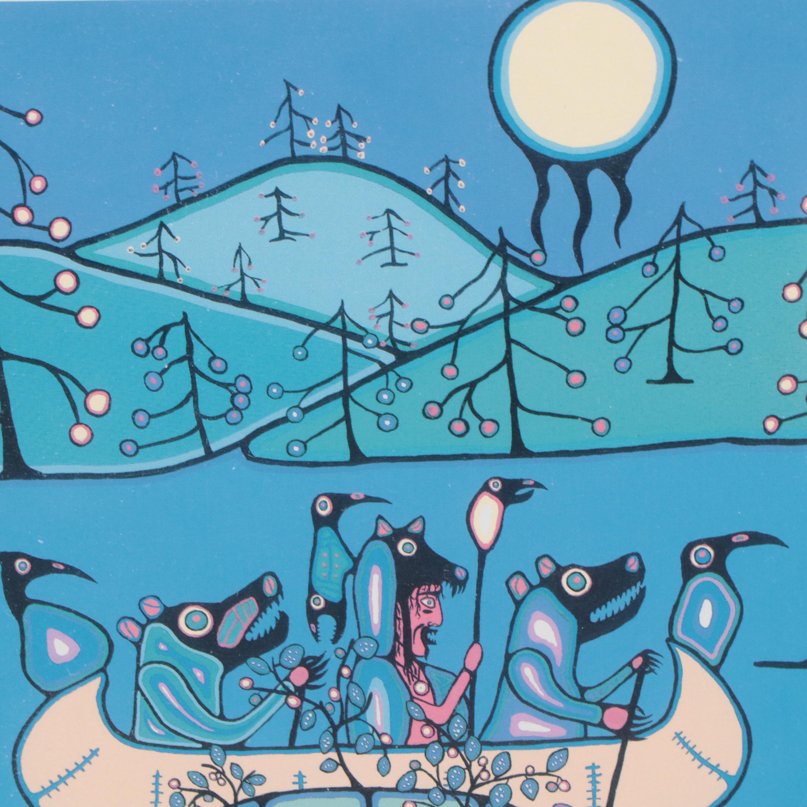 Southwestern Genre Offset Lithographs and Painted Wood Carving