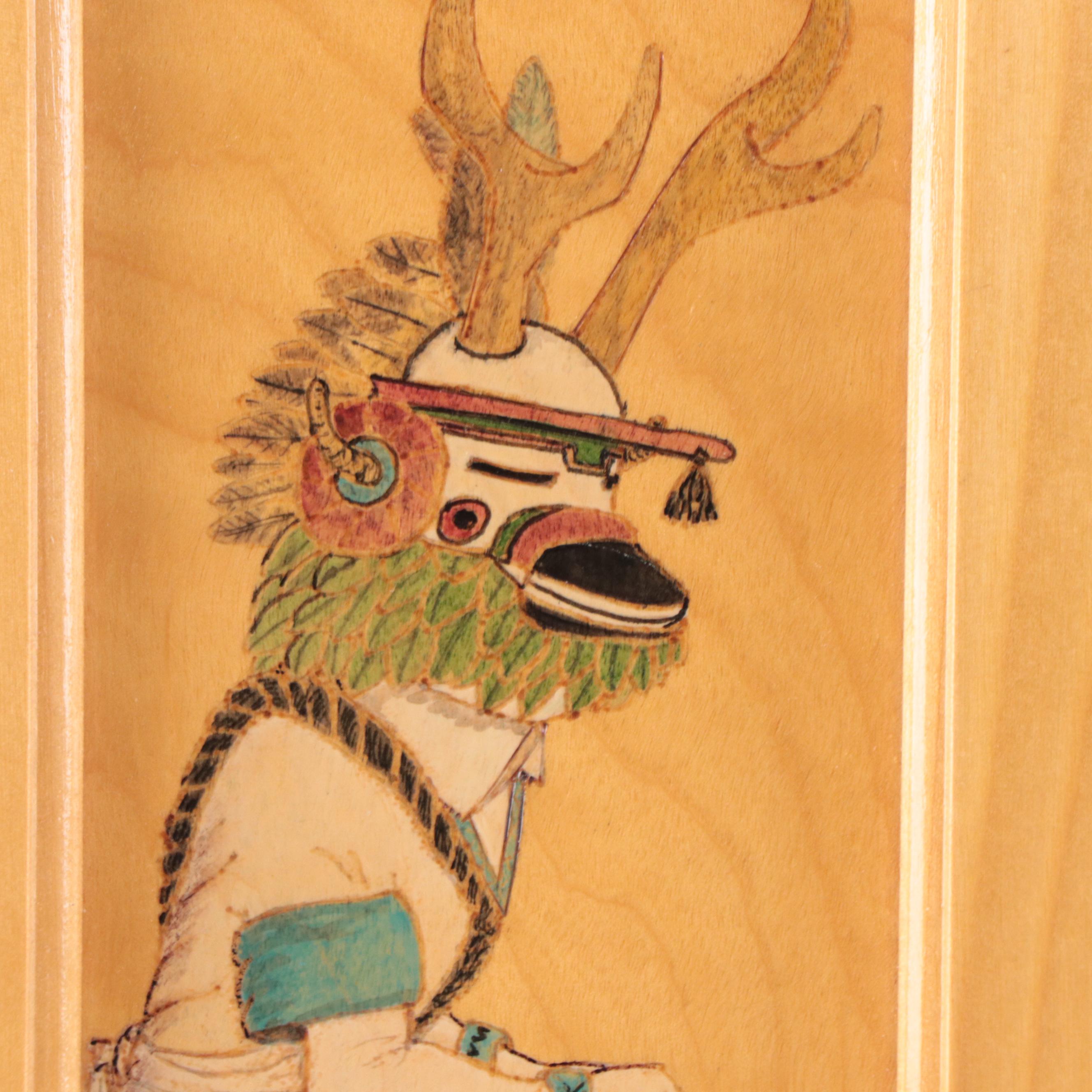 Southwestern Genre Offset Lithographs and Painted Wood Carving