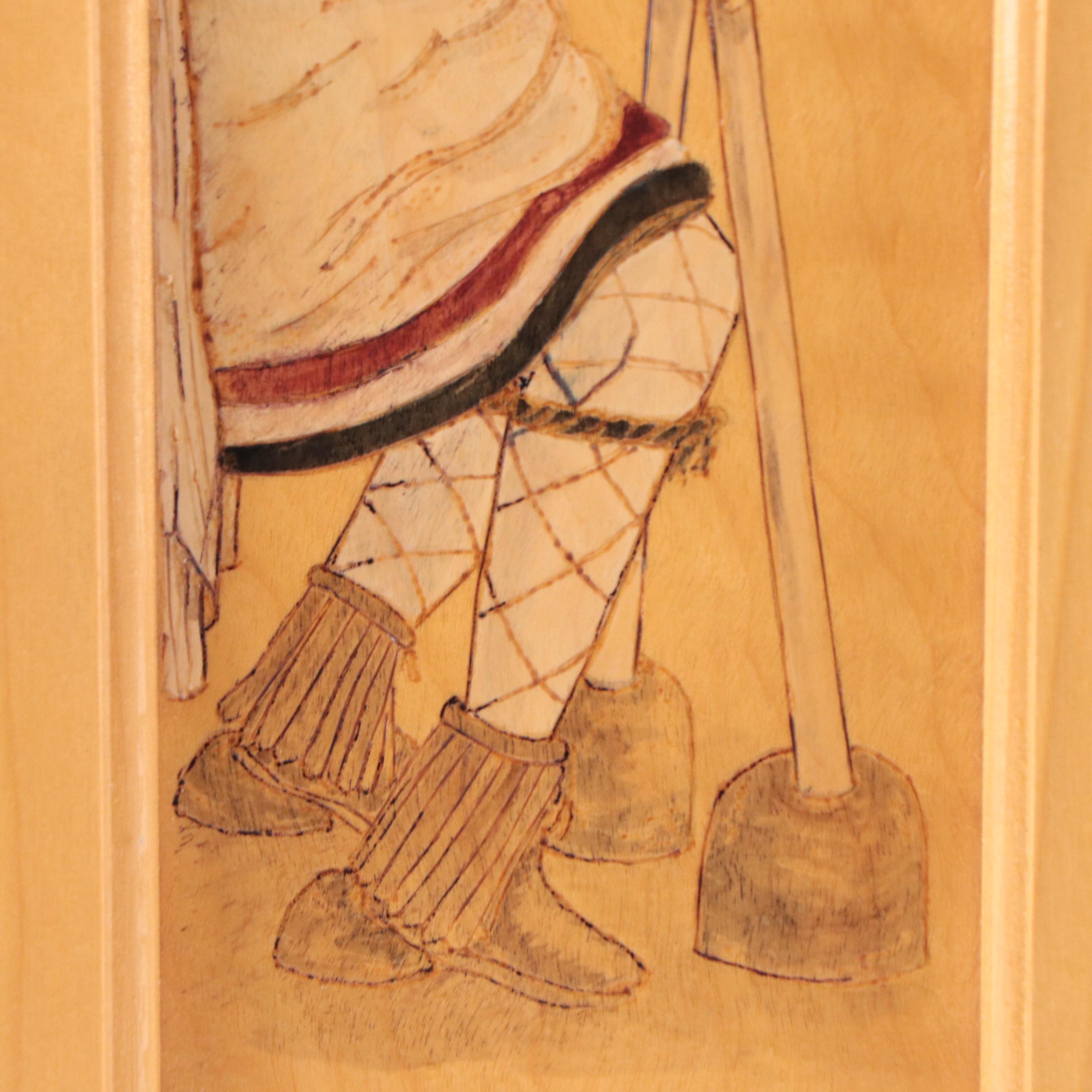 Southwestern Genre Offset Lithographs and Painted Wood Carving