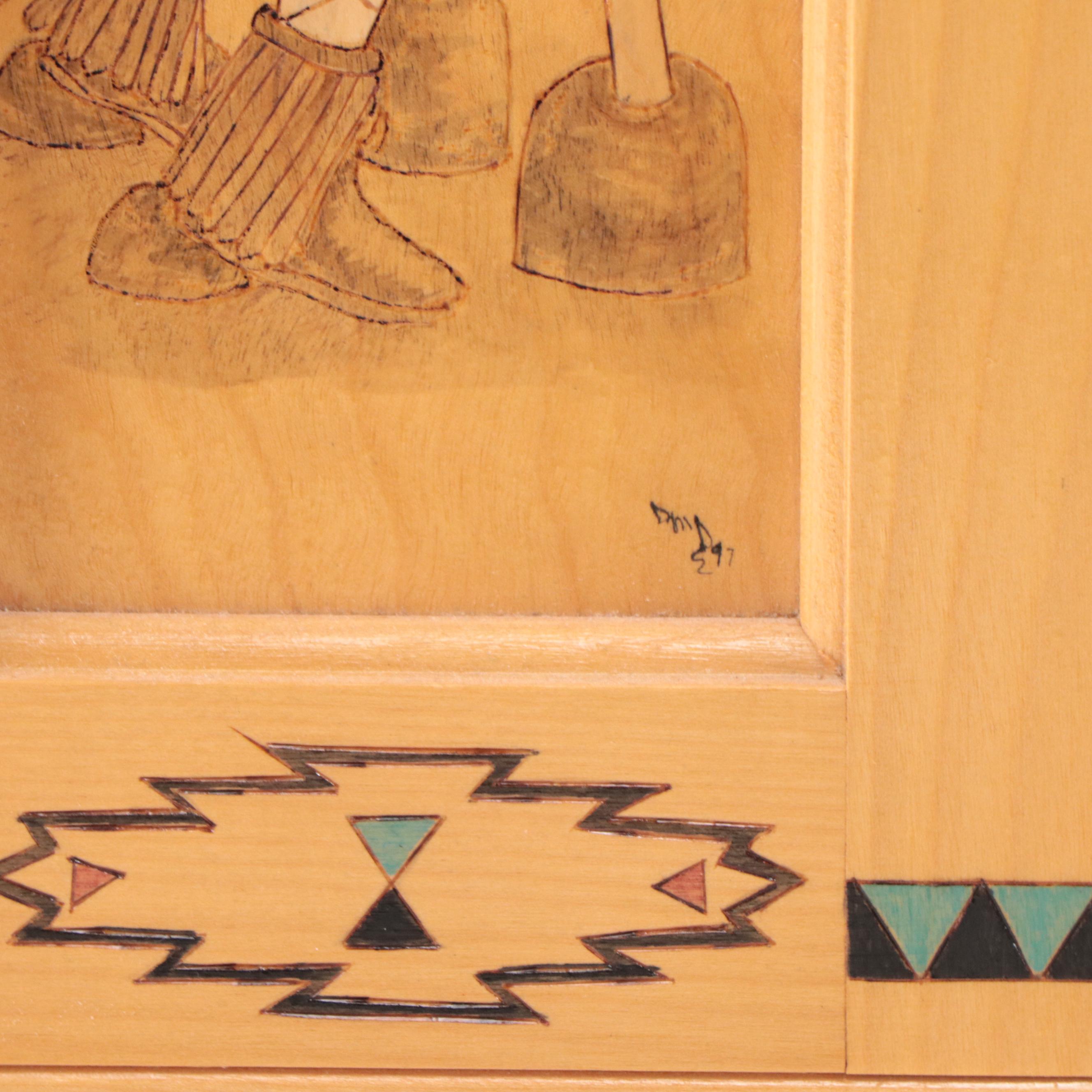 Southwestern Genre Offset Lithographs and Painted Wood Carving