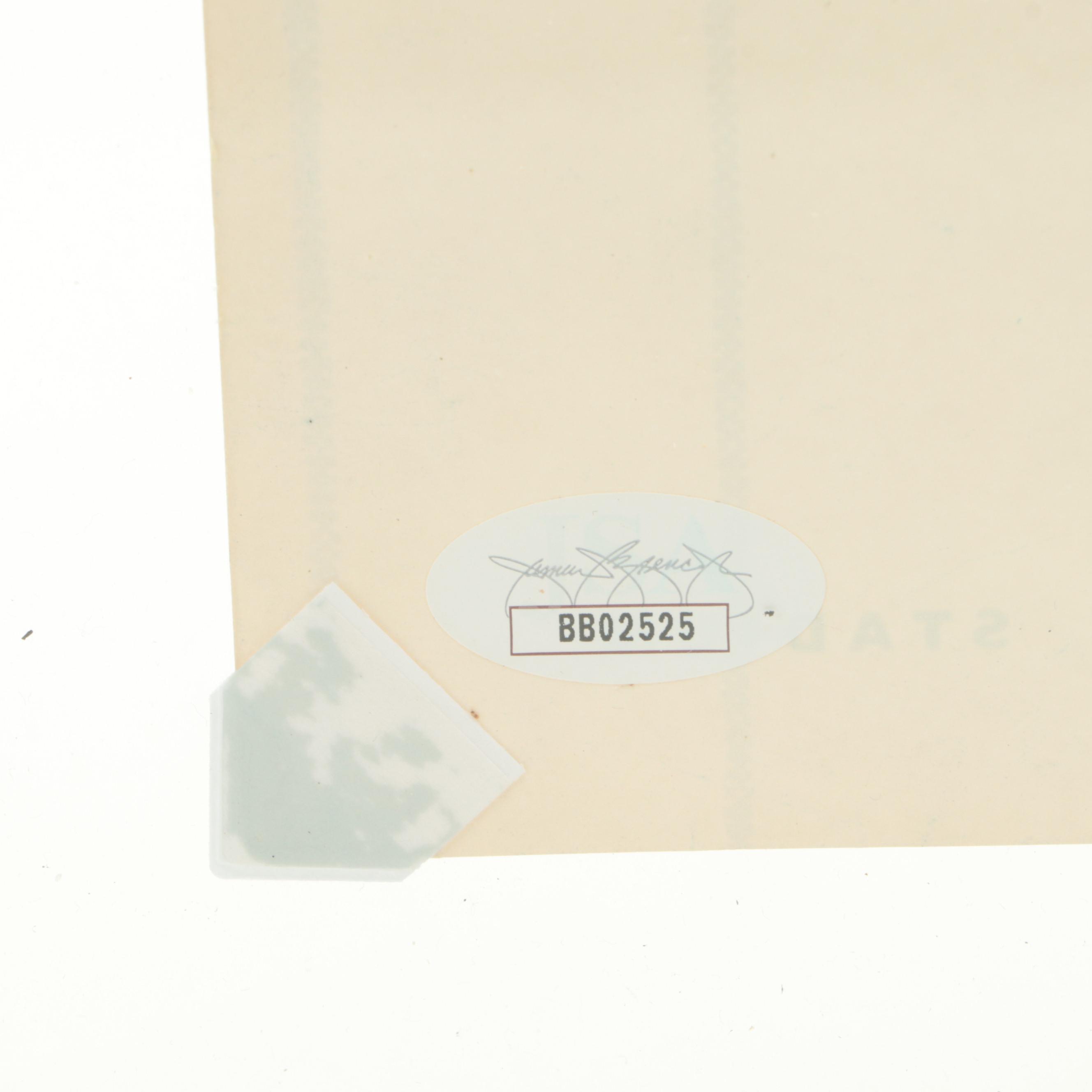 Mickey Mantle Signed Pamphlet Tribute with Cards in Floating Frame