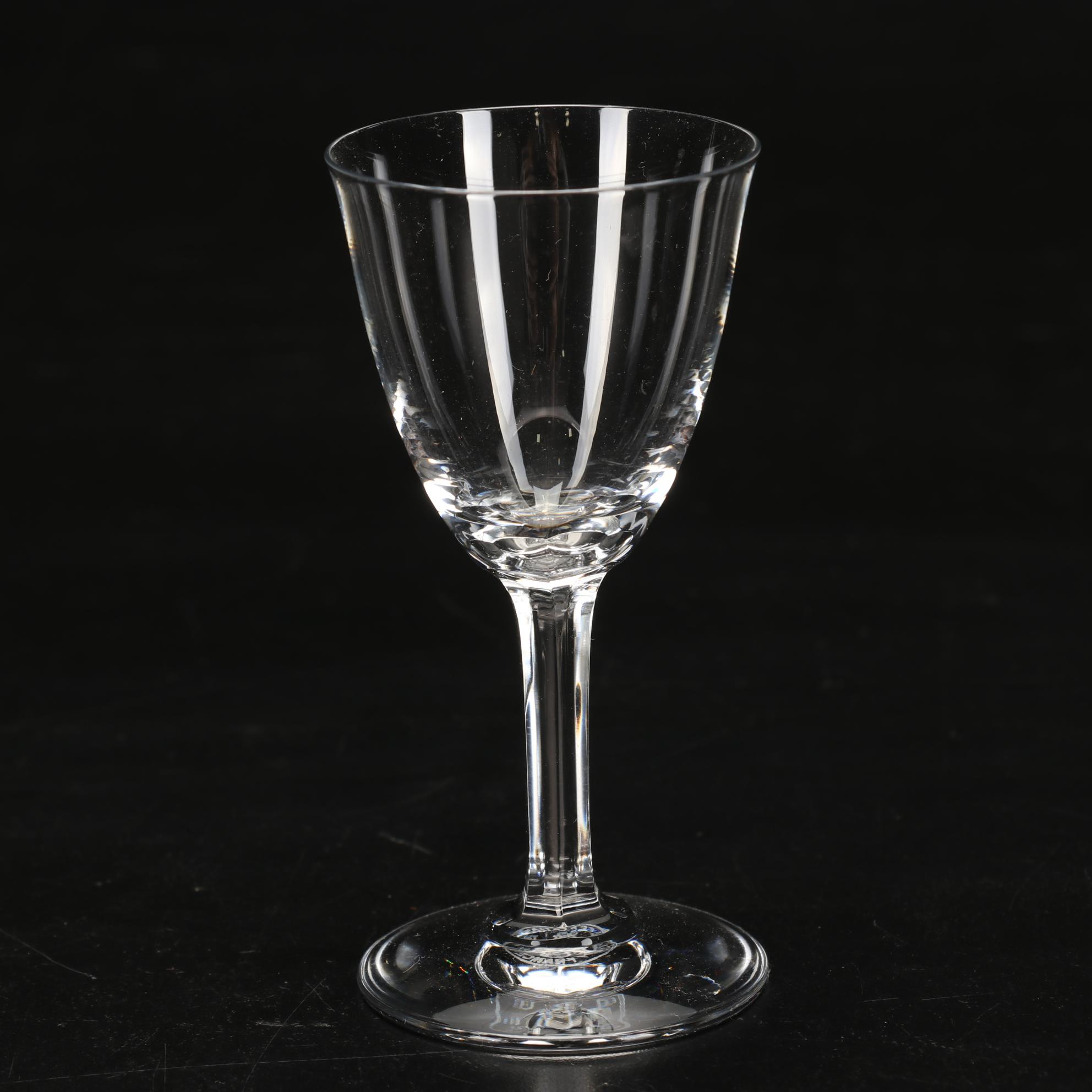 Baccarat "Coppelia" Crystal Cordial Glasses, Mid-20th Century