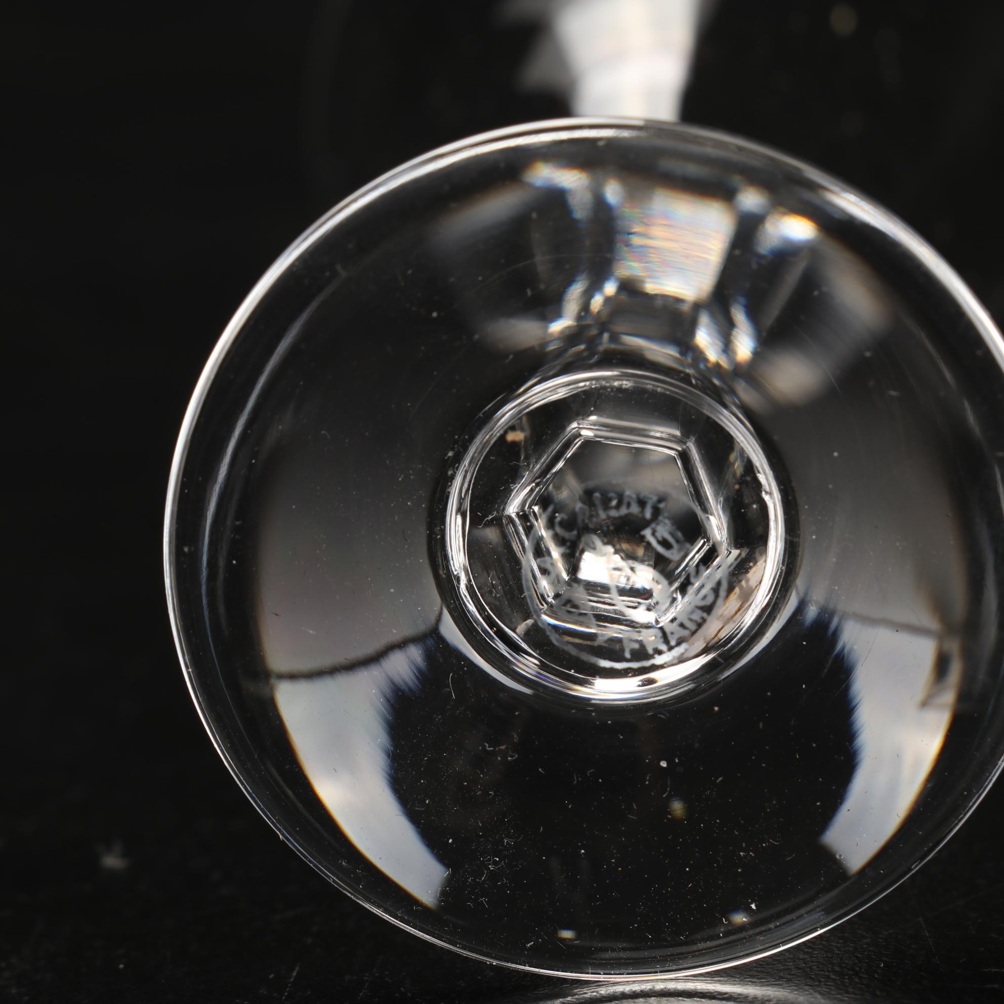 Baccarat "Coppelia" Crystal Cordial Glasses, Mid-20th Century