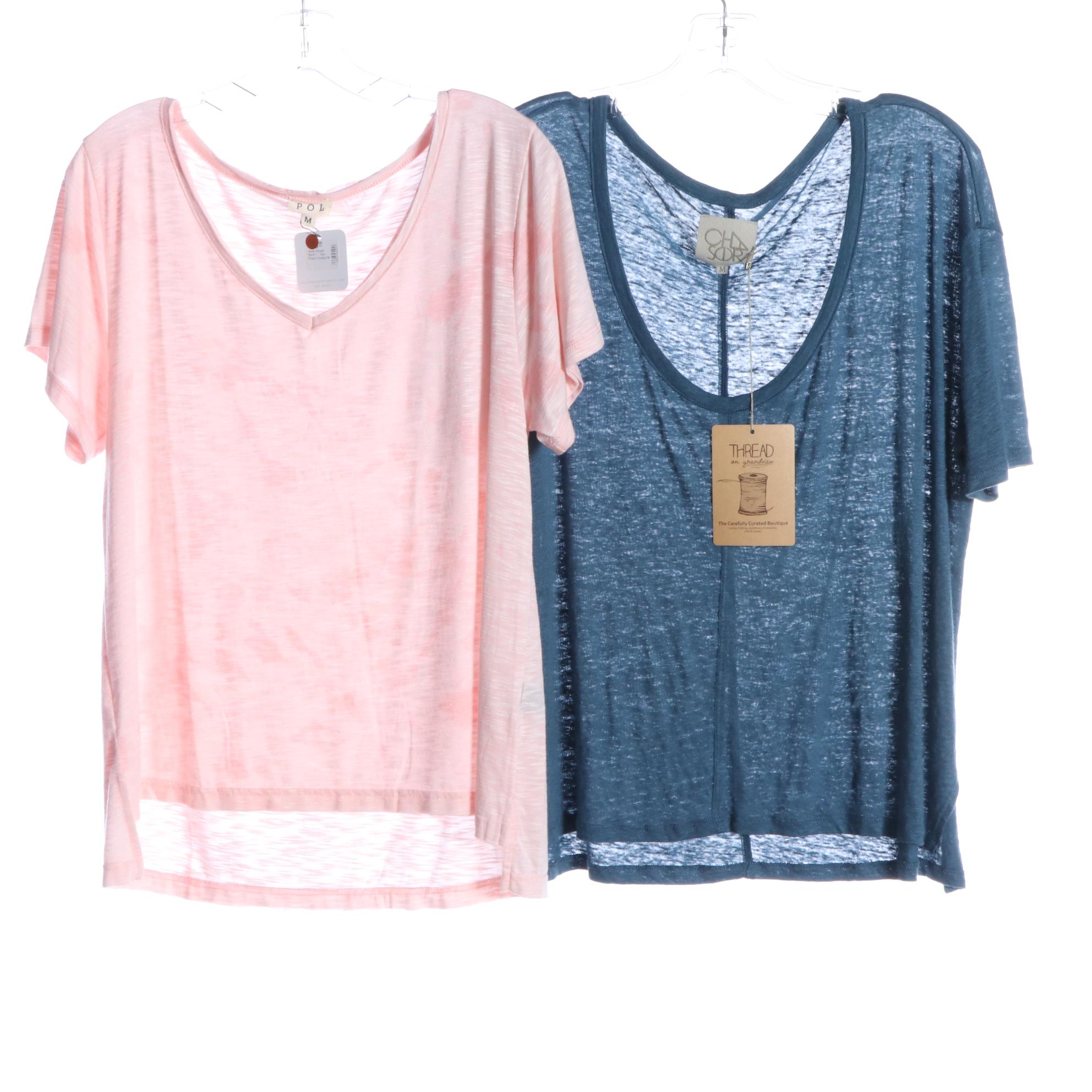 Fresh Laundry Ashley Split Neck High-Low Tank Tops and Other Tee Shirts