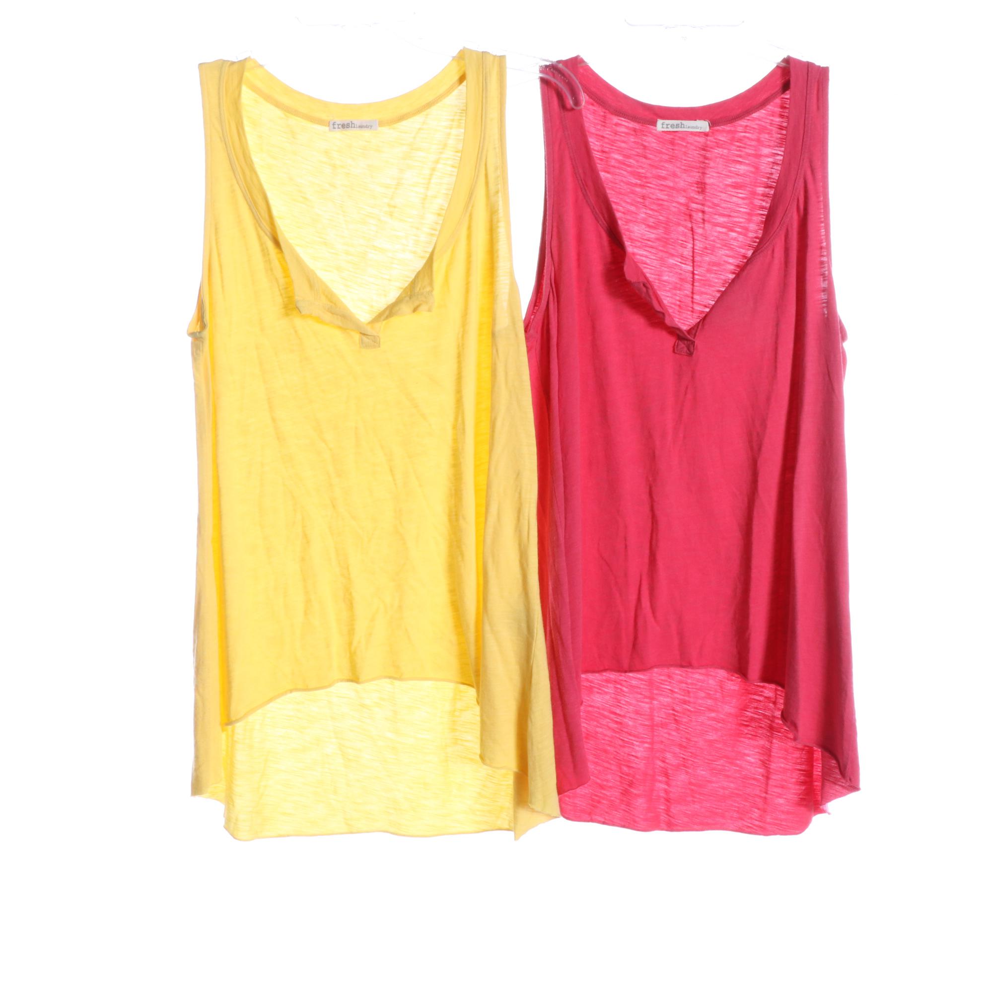 Fresh Laundry Ashley Split Neck High-Low Tank Tops and Other Tee Shirts