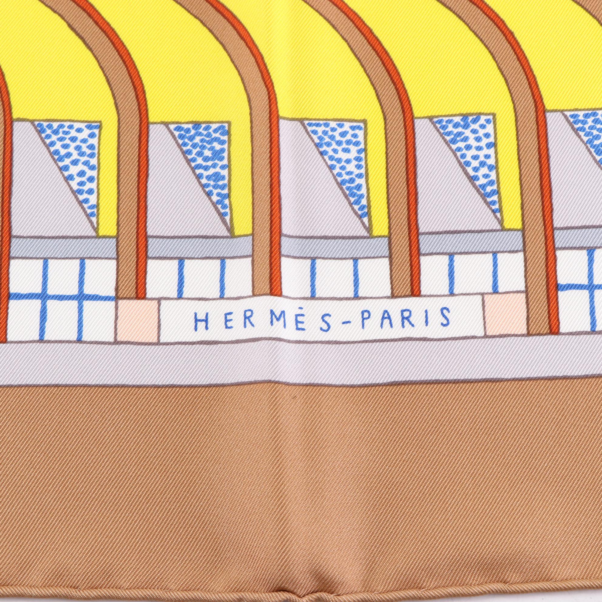 Hermès "A Garden of Shapes" Scarf 90 in Silk Twill with Box