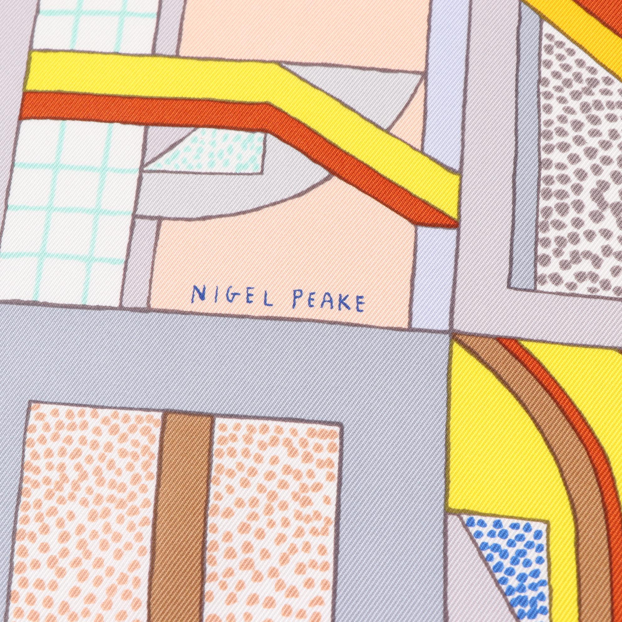 Hermès "A Garden of Shapes" Scarf 90 in Silk Twill with Box