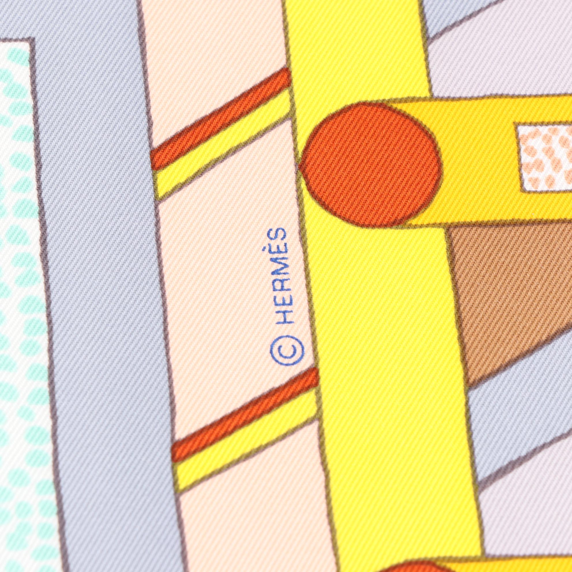 Hermès "A Garden of Shapes" Scarf 90 in Silk Twill with Box