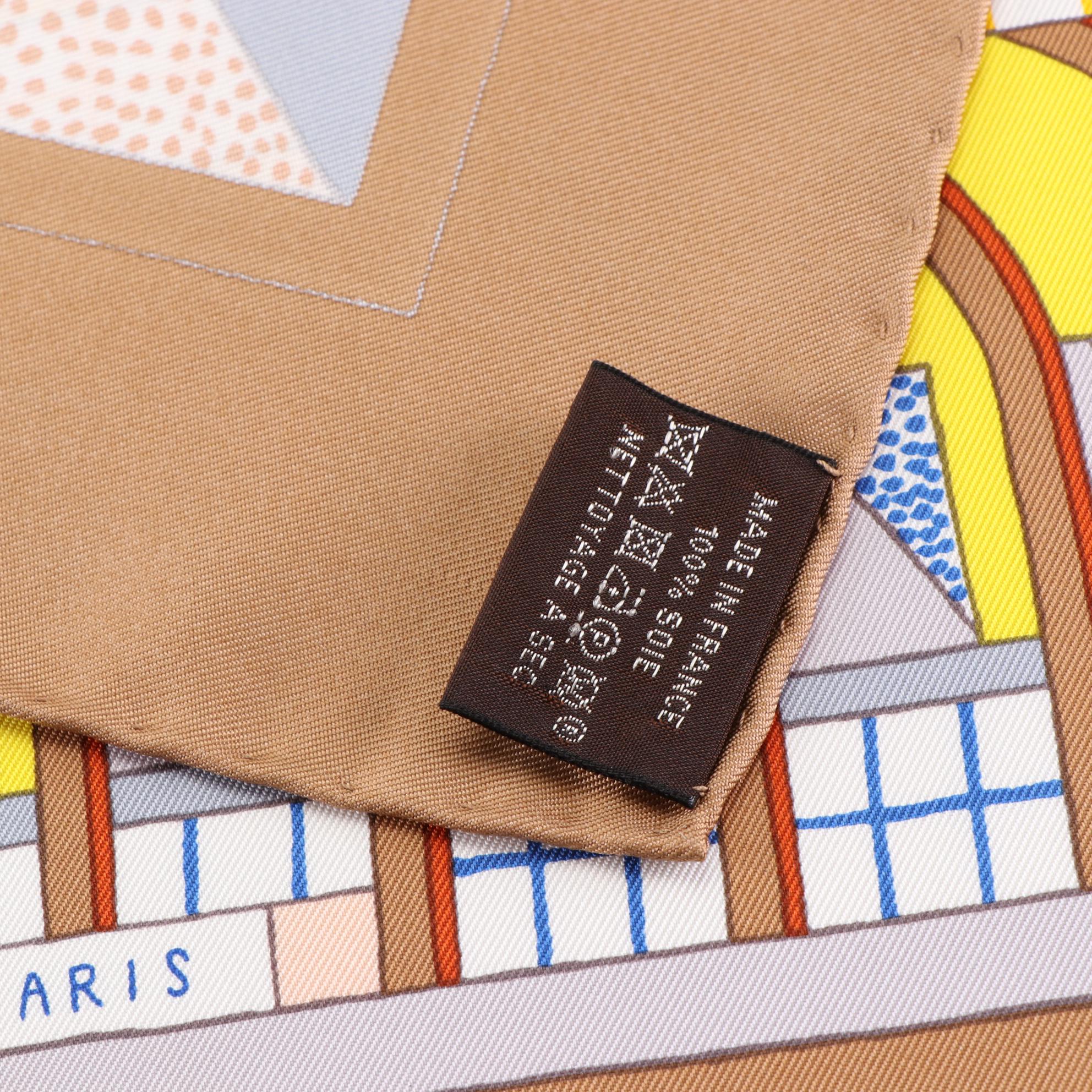 Hermès "A Garden of Shapes" Scarf 90 in Silk Twill with Box