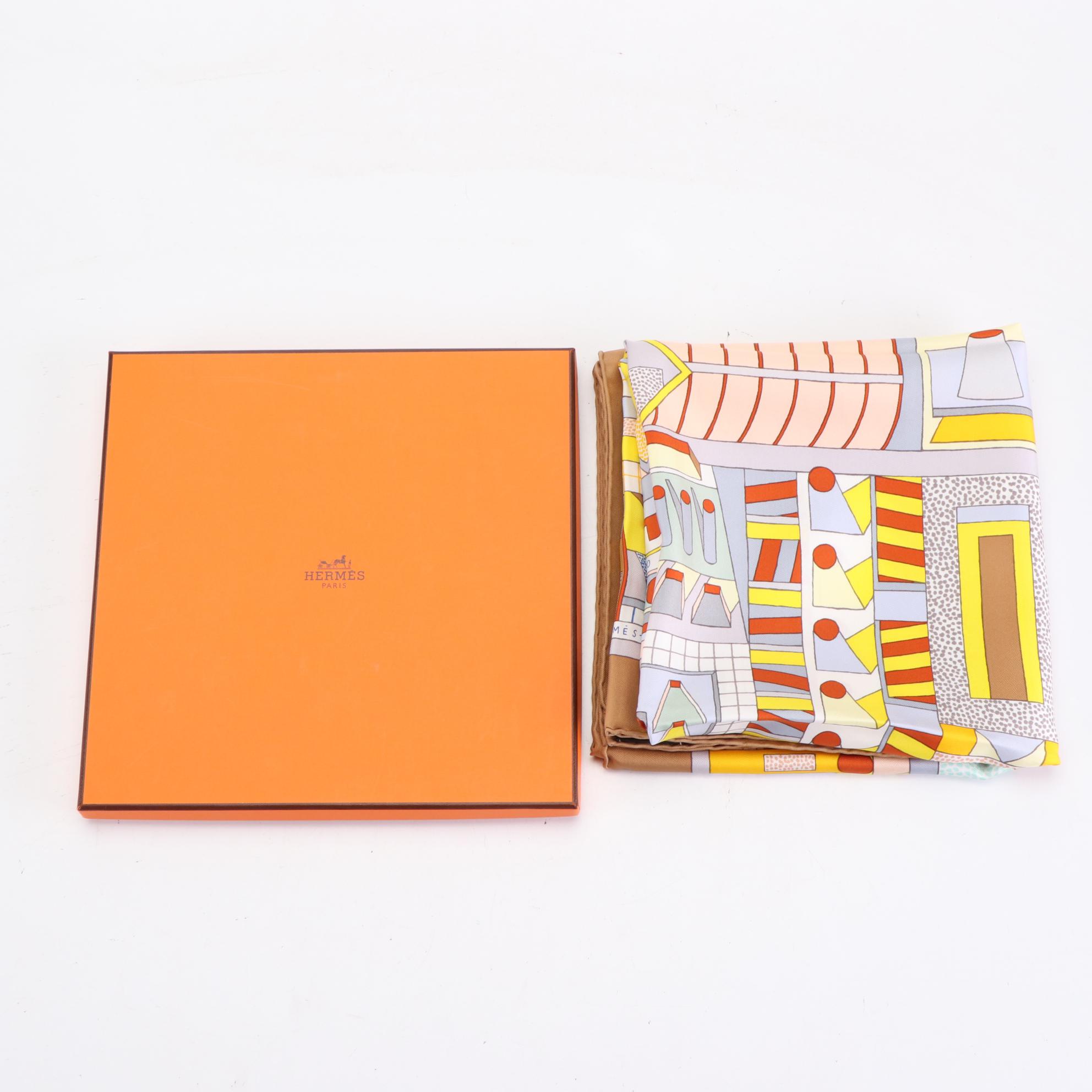 Hermès "A Garden of Shapes" Scarf 90 in Silk Twill with Box