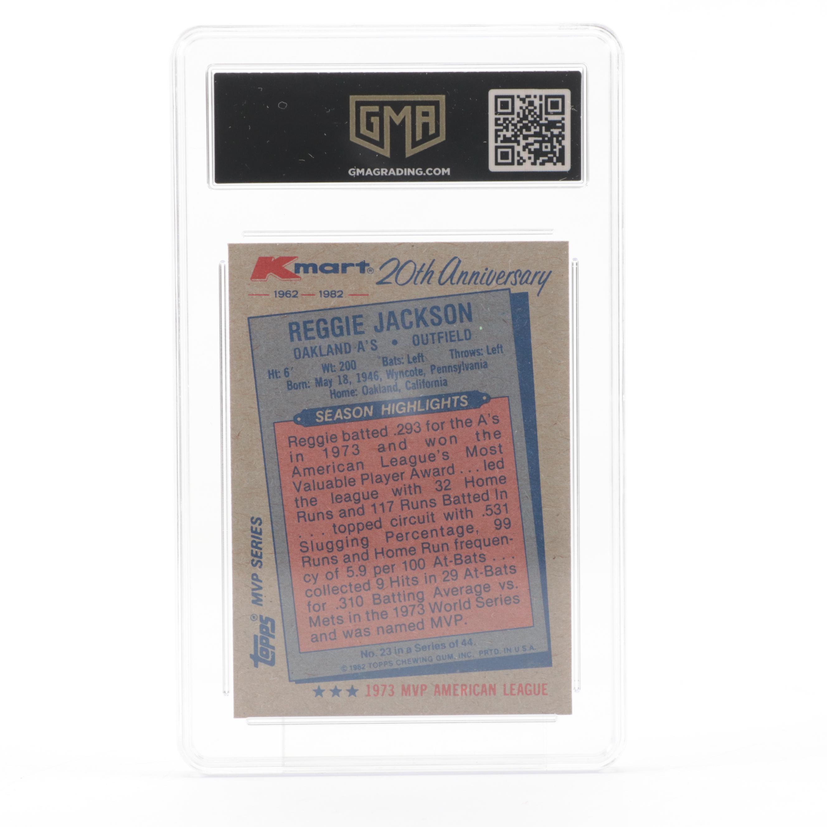 1982 Topps K-Mart Slabbed Reggie Jackson Baseball Card