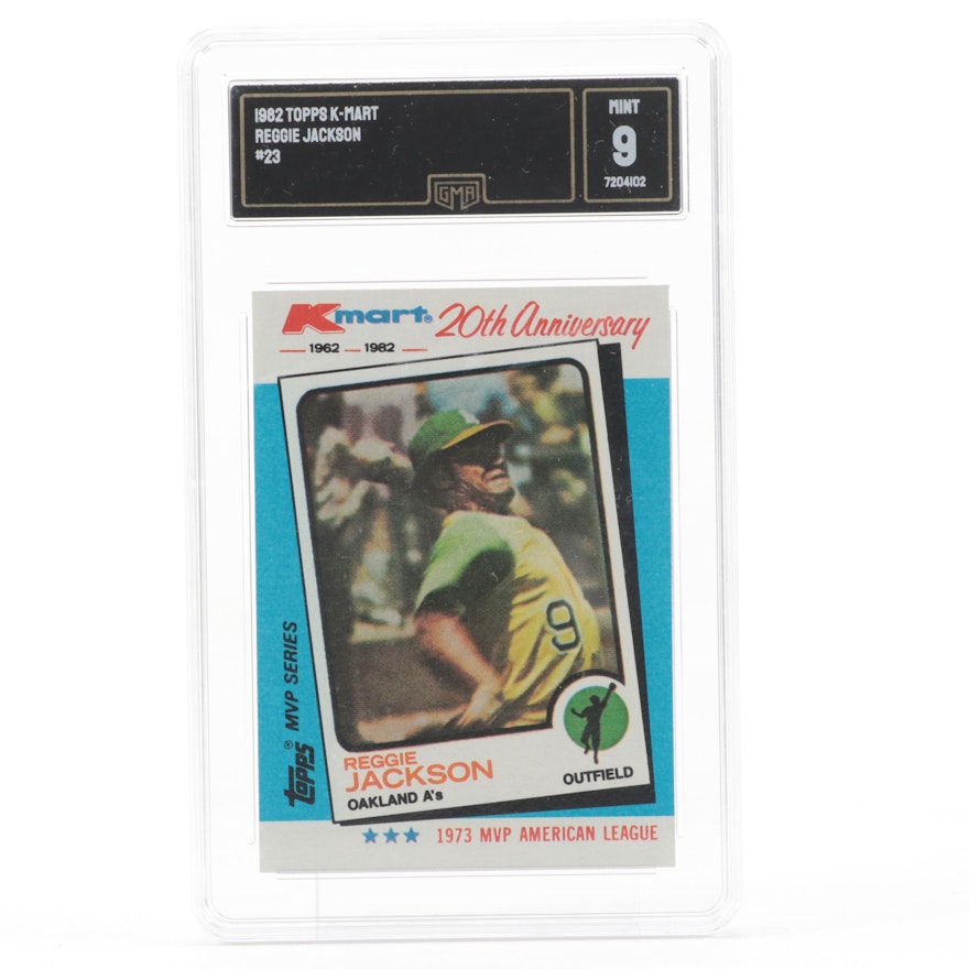 1982 Topps K-Mart Slabbed Reggie Jackson Baseball Card