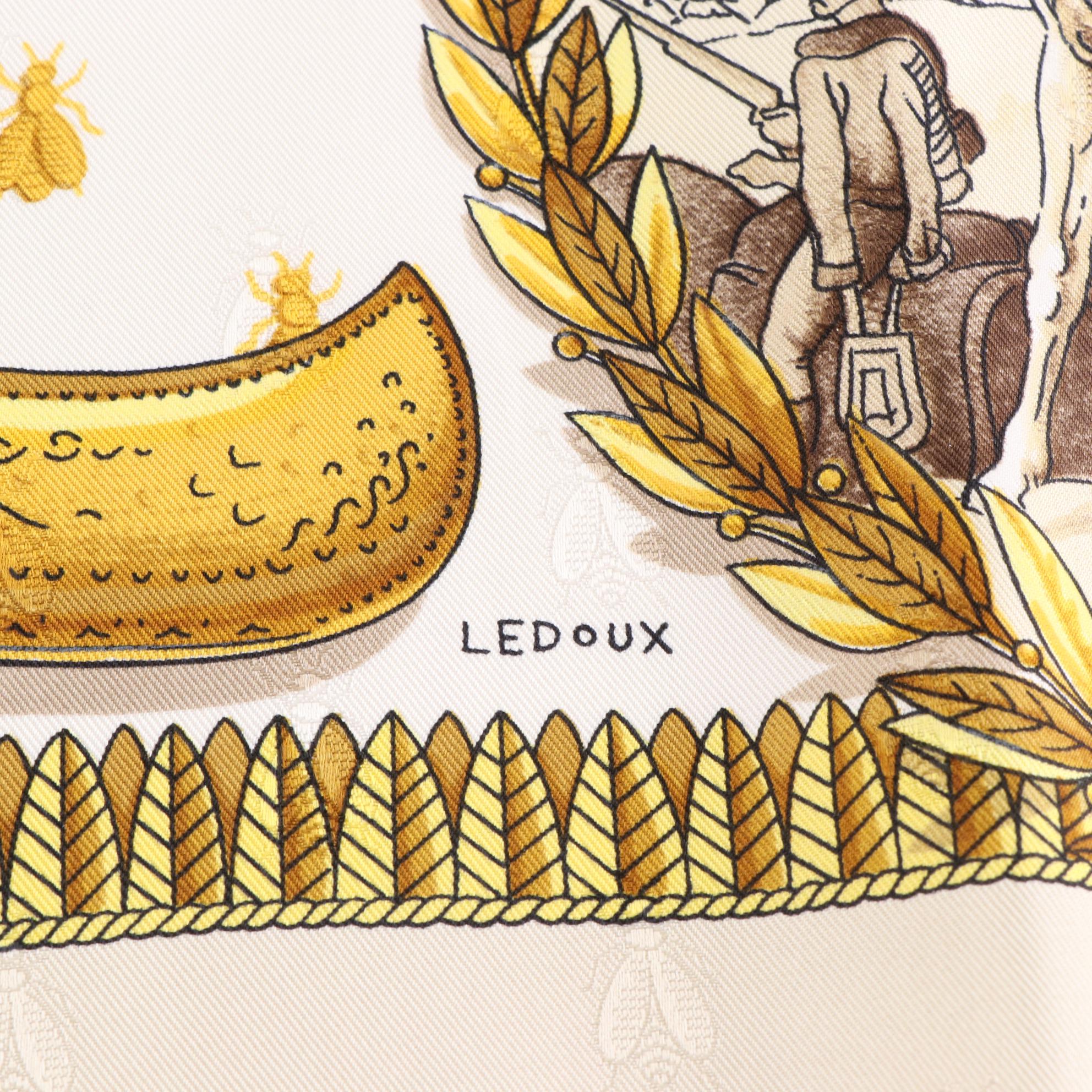 Hermès "Napoléon" Scarf 90 in Silk Jacquard with Box