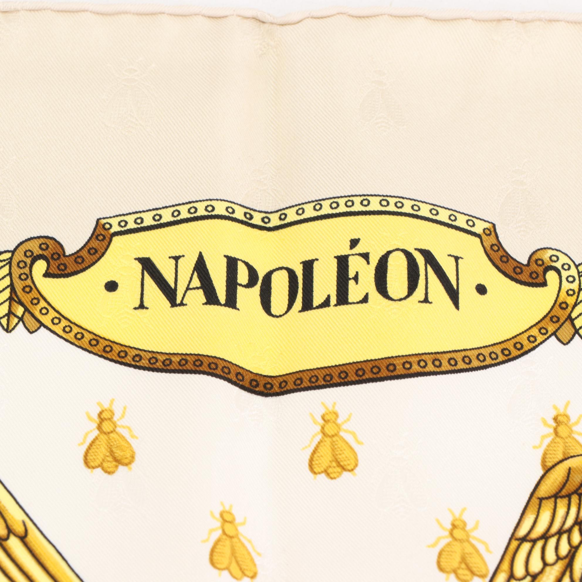 Hermès "Napoléon" Scarf 90 in Silk Jacquard with Box