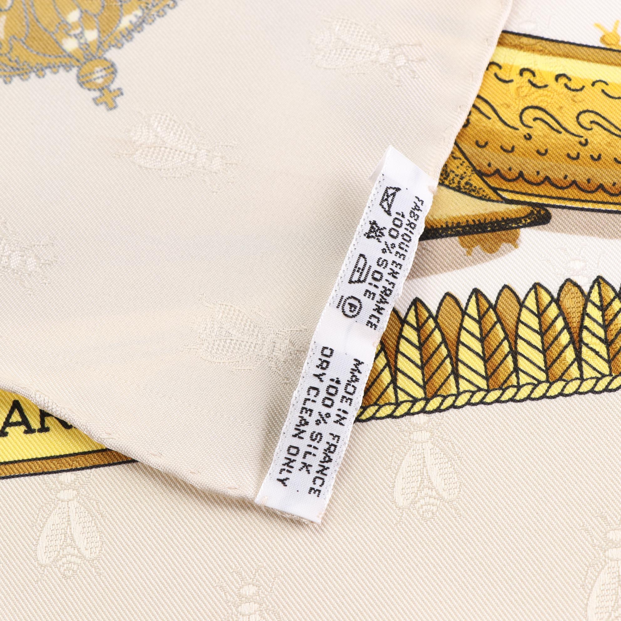 Hermès "Napoléon" Scarf 90 in Silk Jacquard with Box