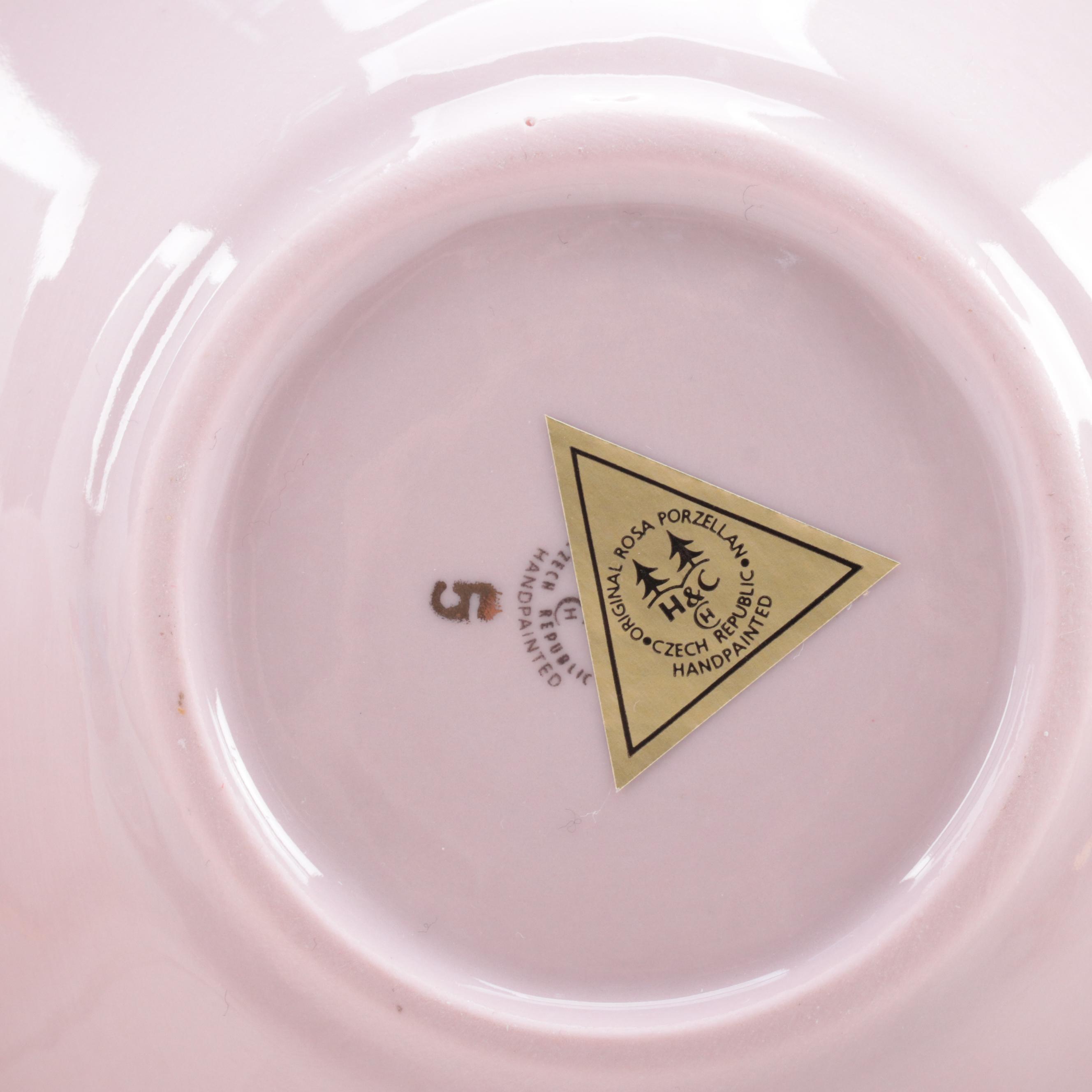 Rosa Porzellan Art Deco Style Purple Lusterware Tête à Tête