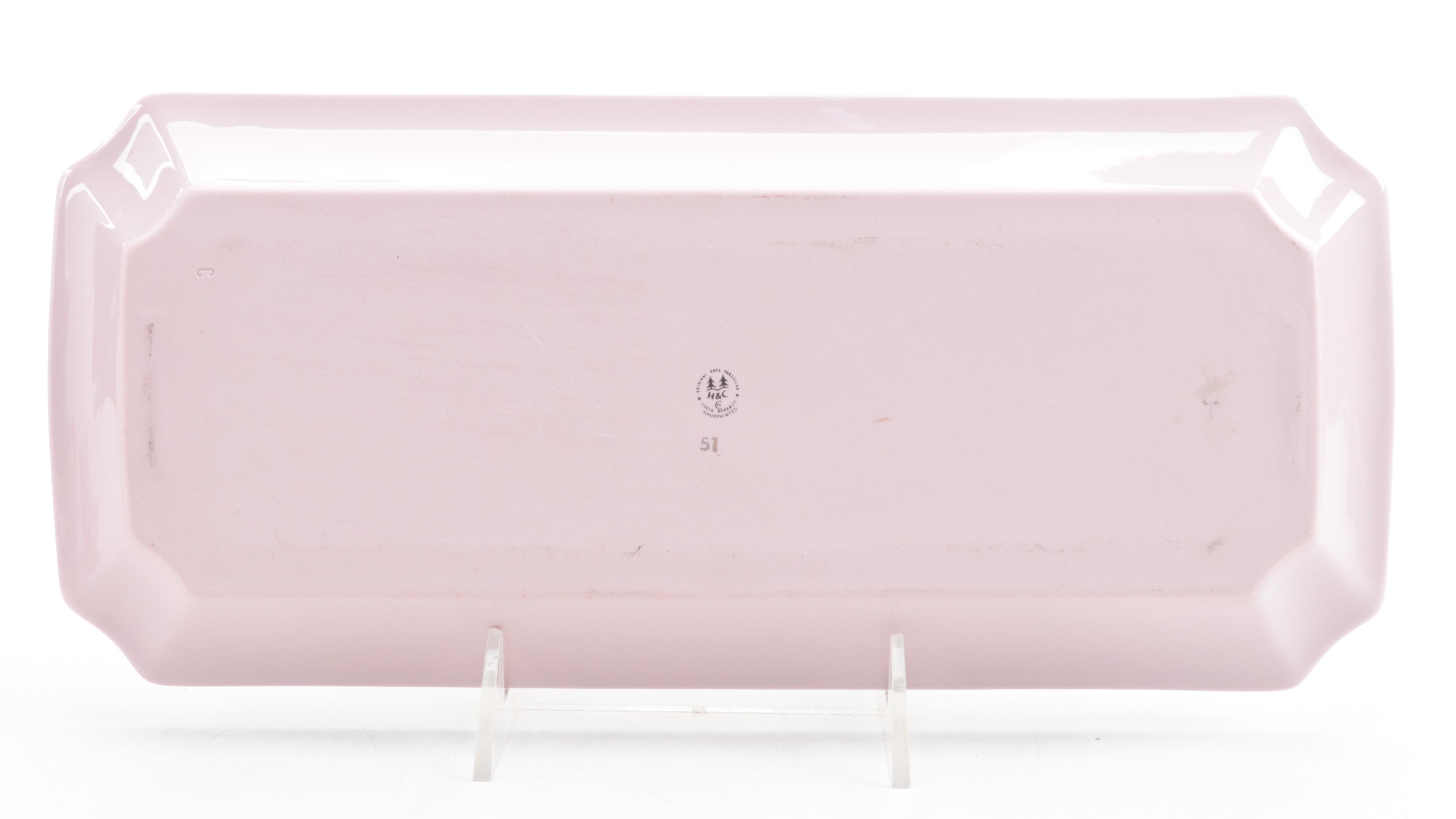 Rosa Porzellan Art Deco Style Purple Lusterware Tête à Tête