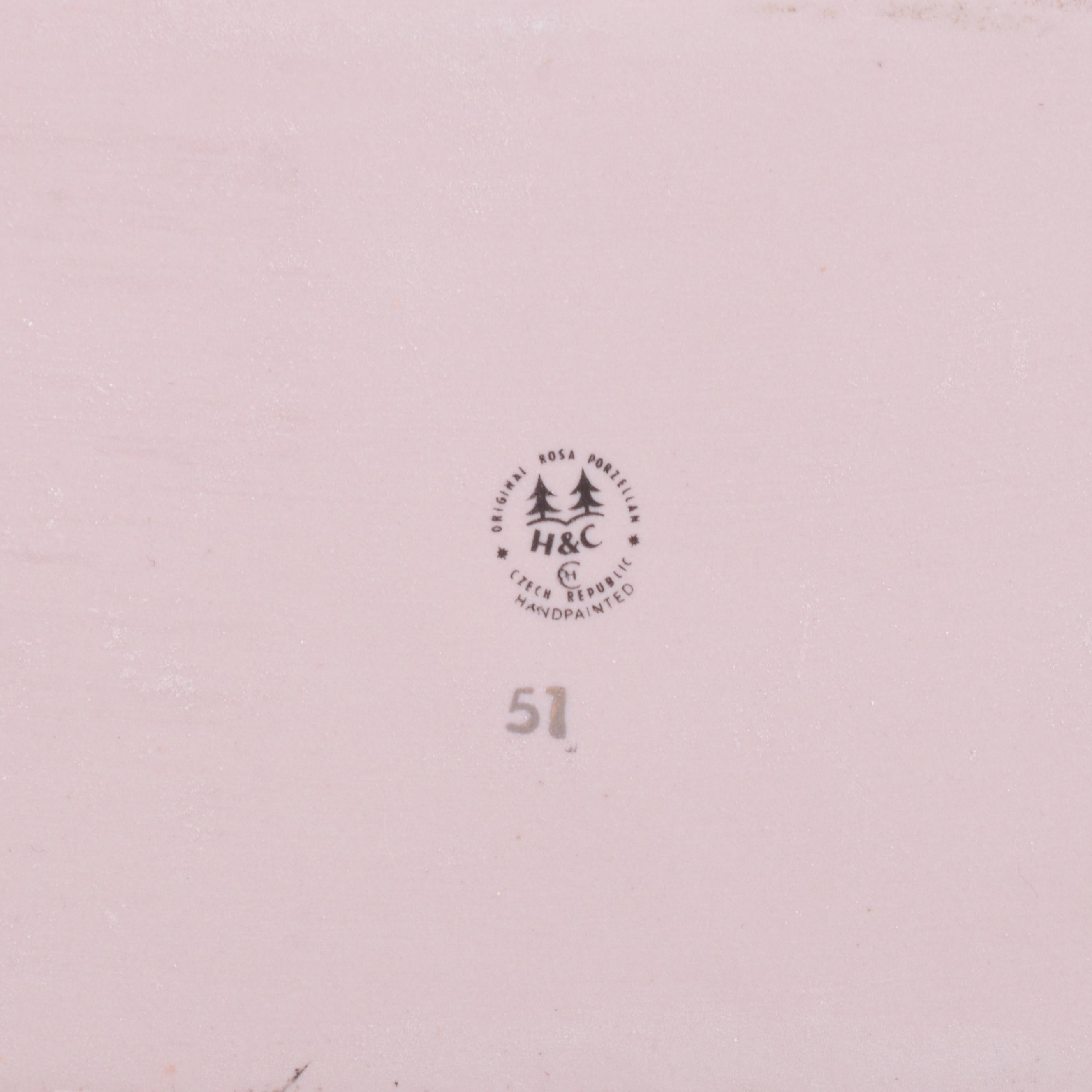 Rosa Porzellan Art Deco Style Purple Lusterware Tête à Tête