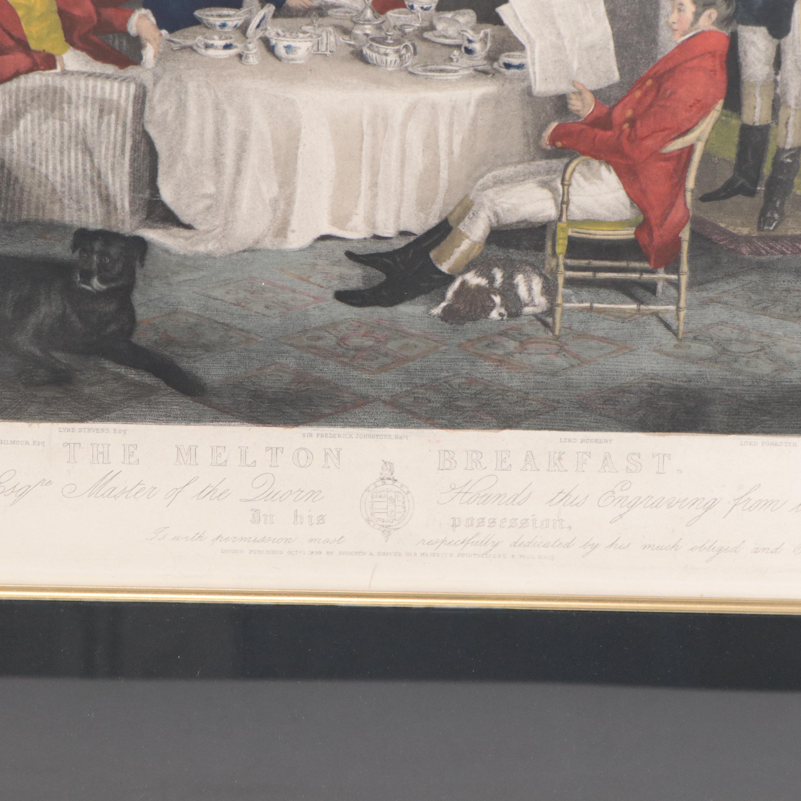 Color Engraving After Sir Francis Grant "The Melton Breakfast"