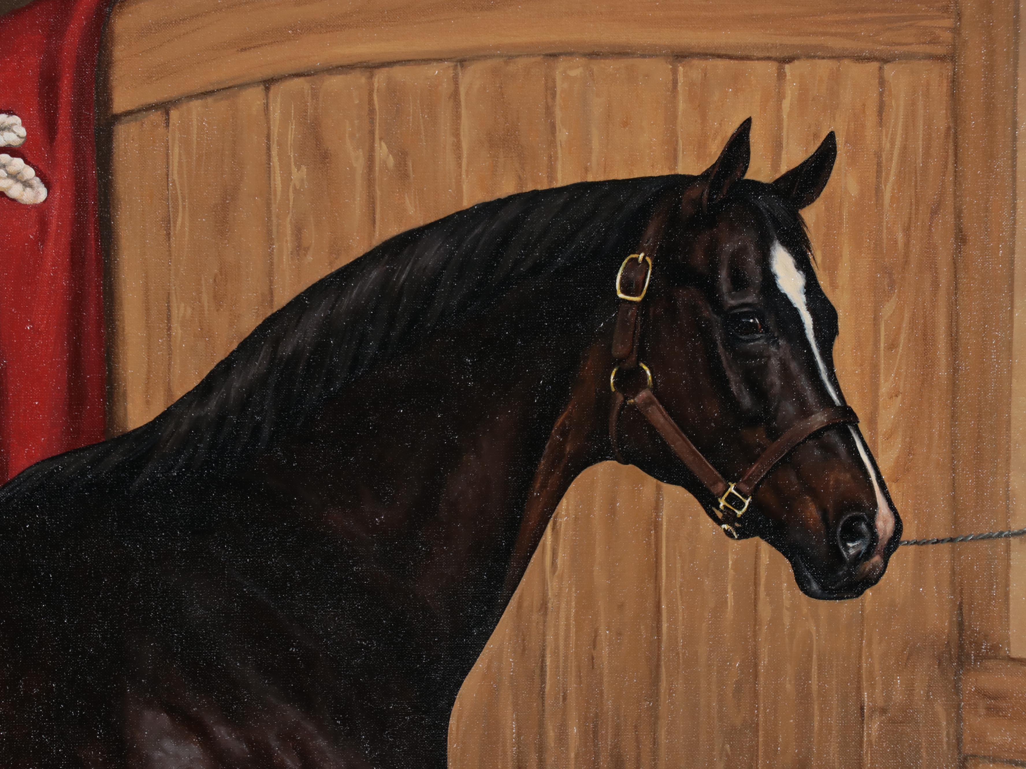 Julie A. Wear Equestrian Portrait Oil Painting, 2001
