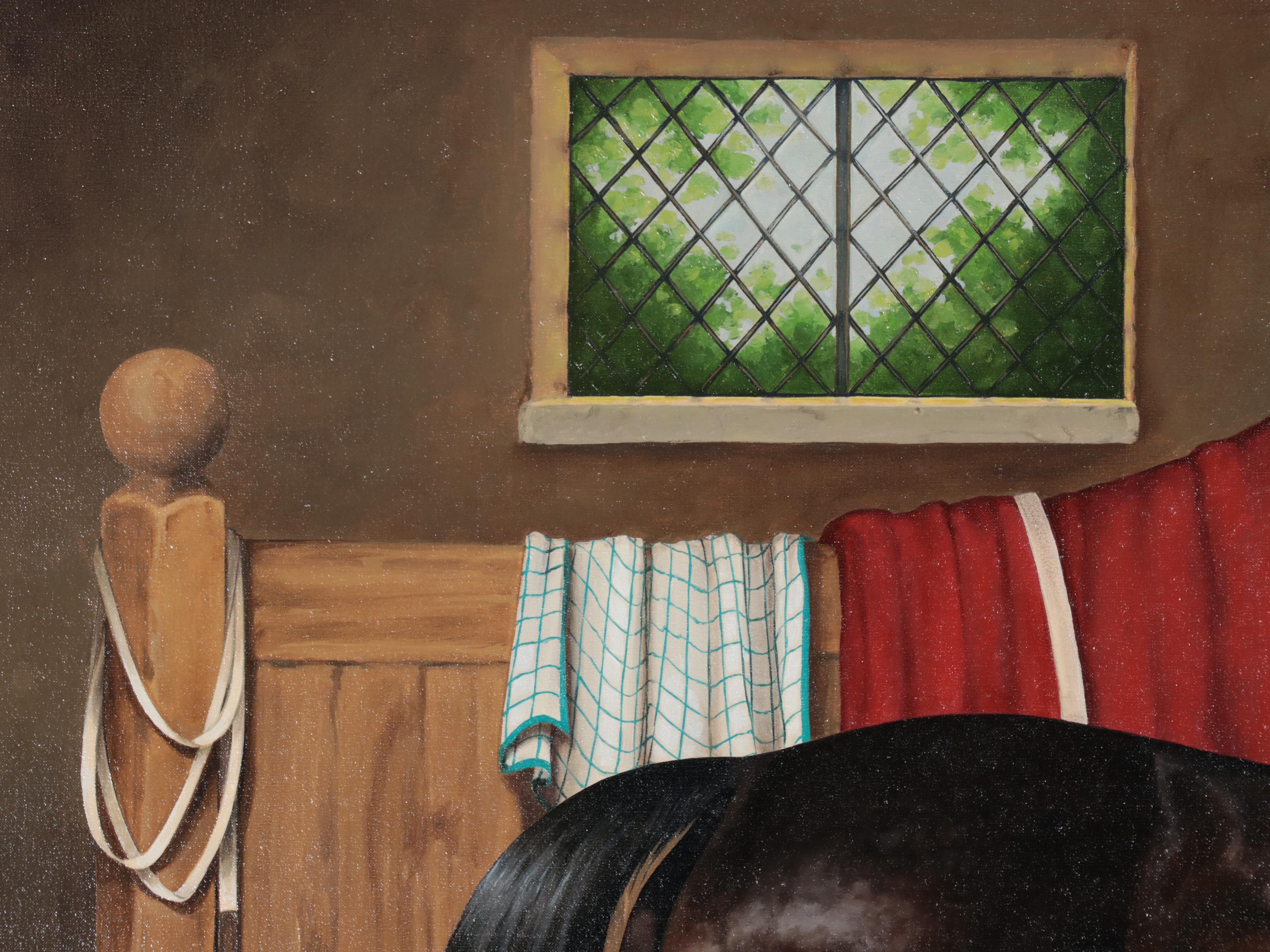 Julie A. Wear Equestrian Portrait Oil Painting, 2001