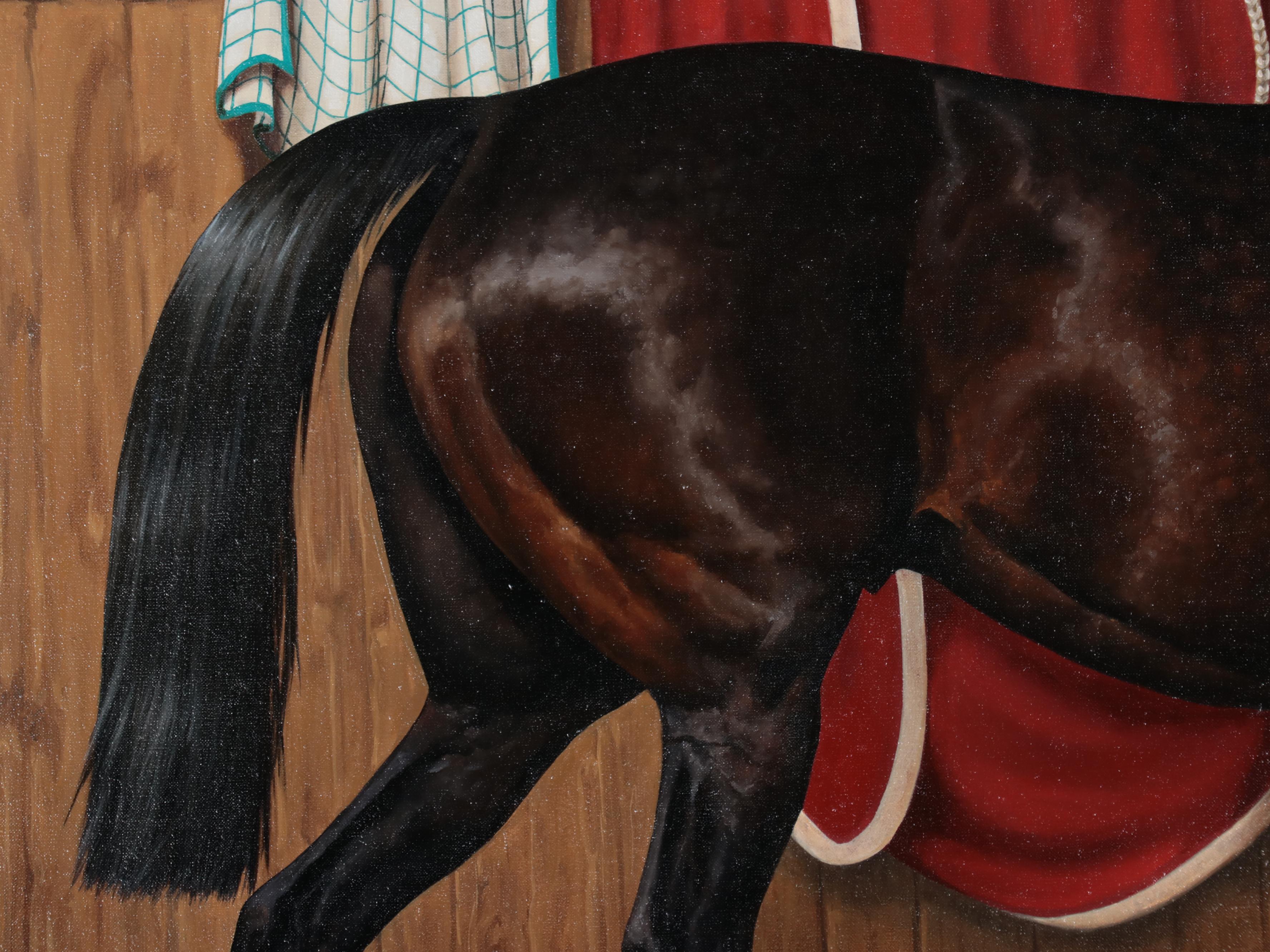 Julie A. Wear Equestrian Portrait Oil Painting, 2001