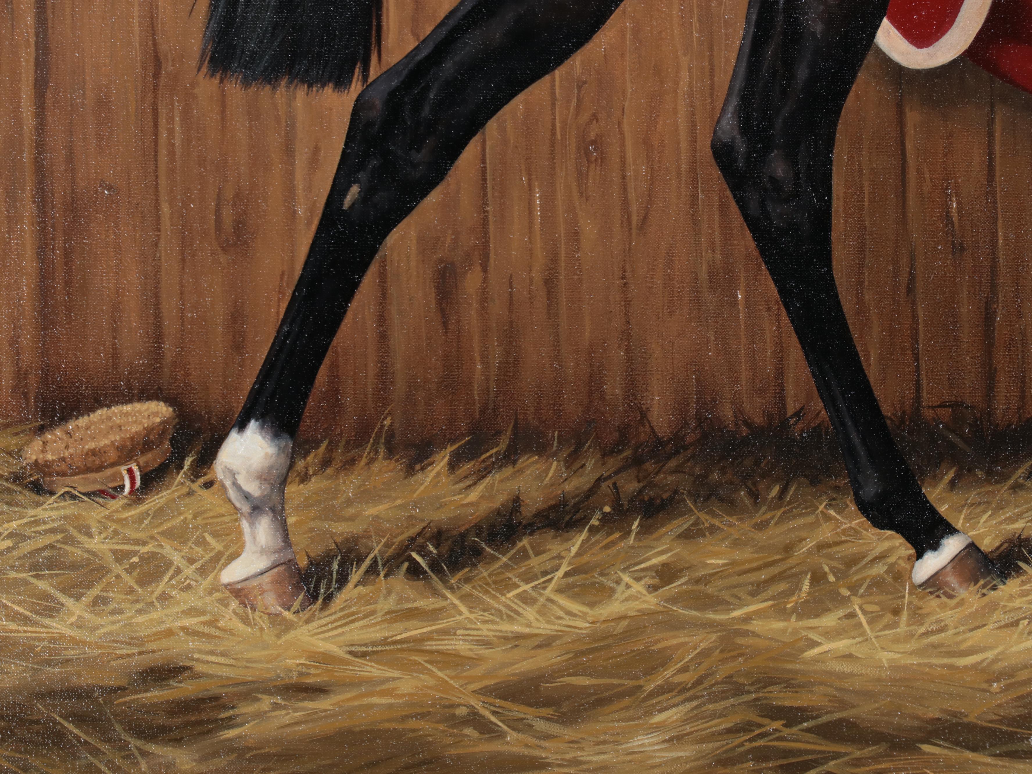 Julie A. Wear Equestrian Portrait Oil Painting, 2001