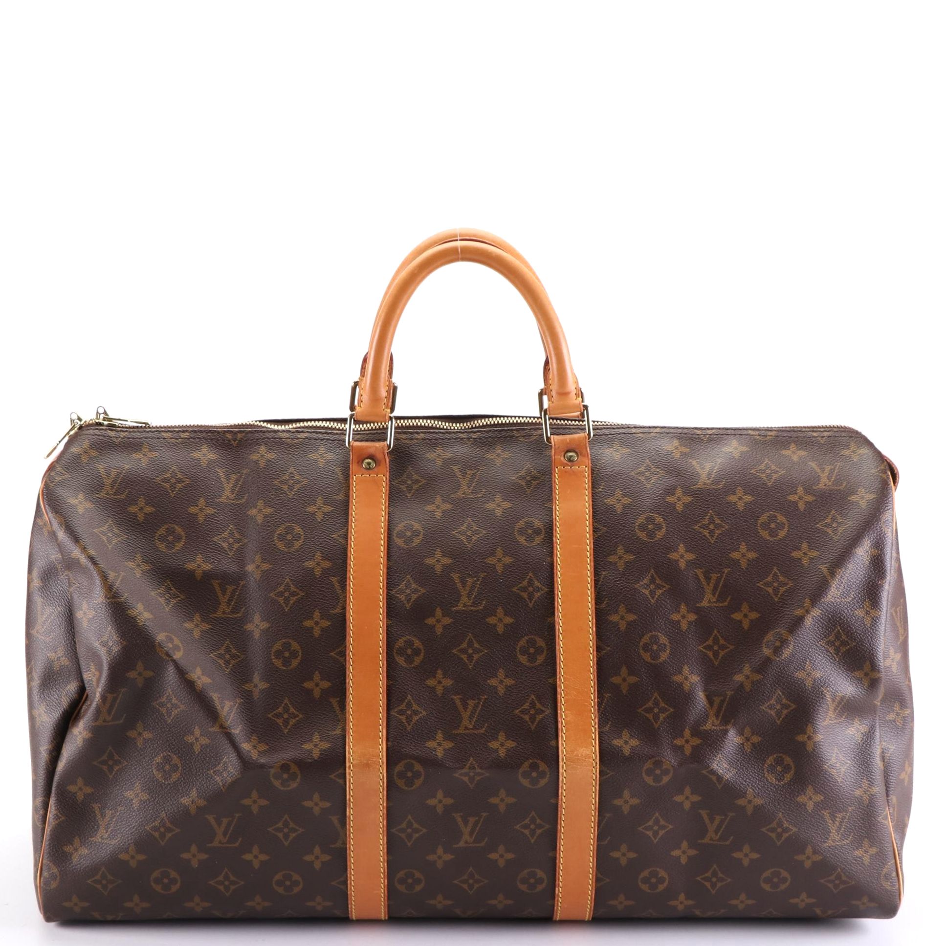 Louis Vuitton Keepall 55 in Monogram Canvas and Vachetta Leather