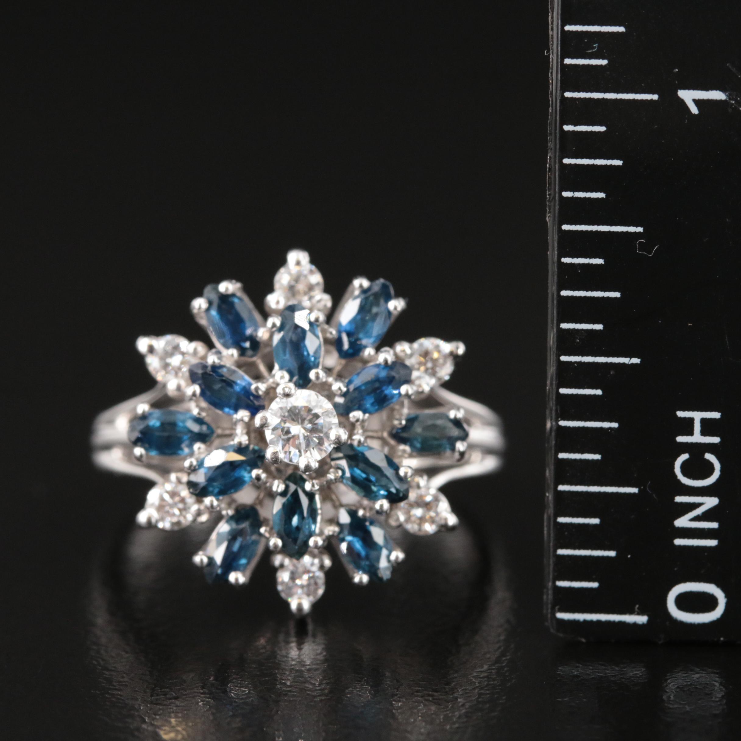 14K Diamond and Sapphire Ring